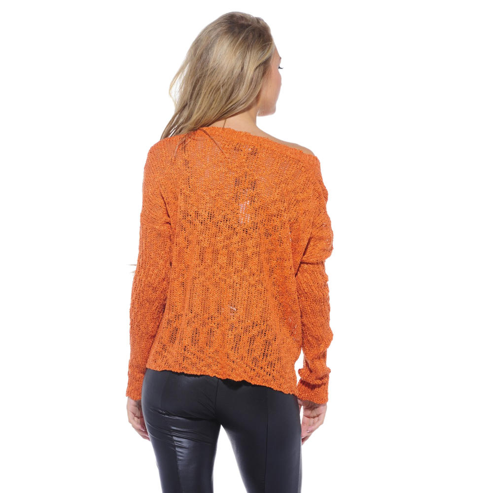 AX Paris Women's Plain Knit Jumper Orange Top - Online Exclusive