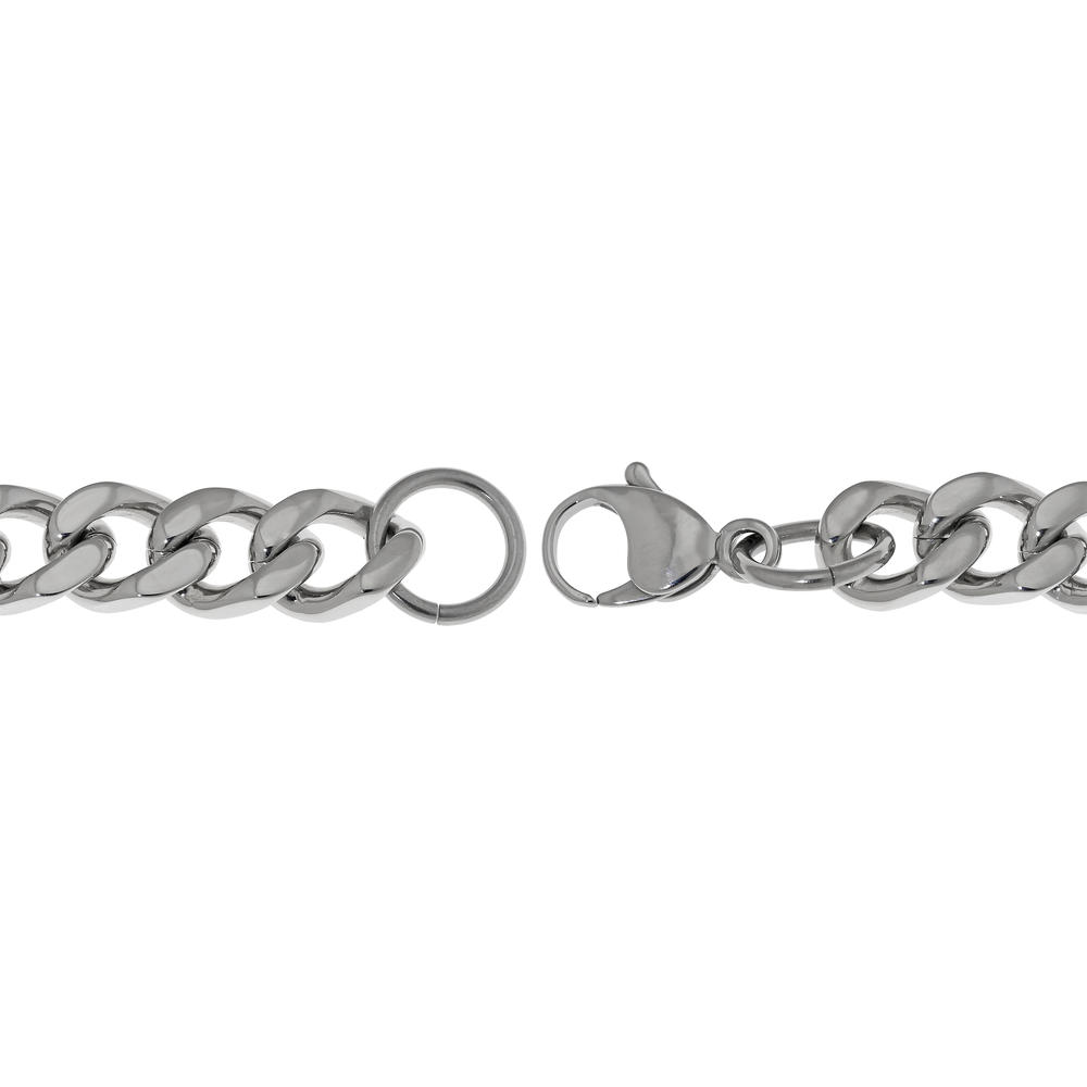 Stainless Steel Identification Skull Bracelet with Black IP Accent