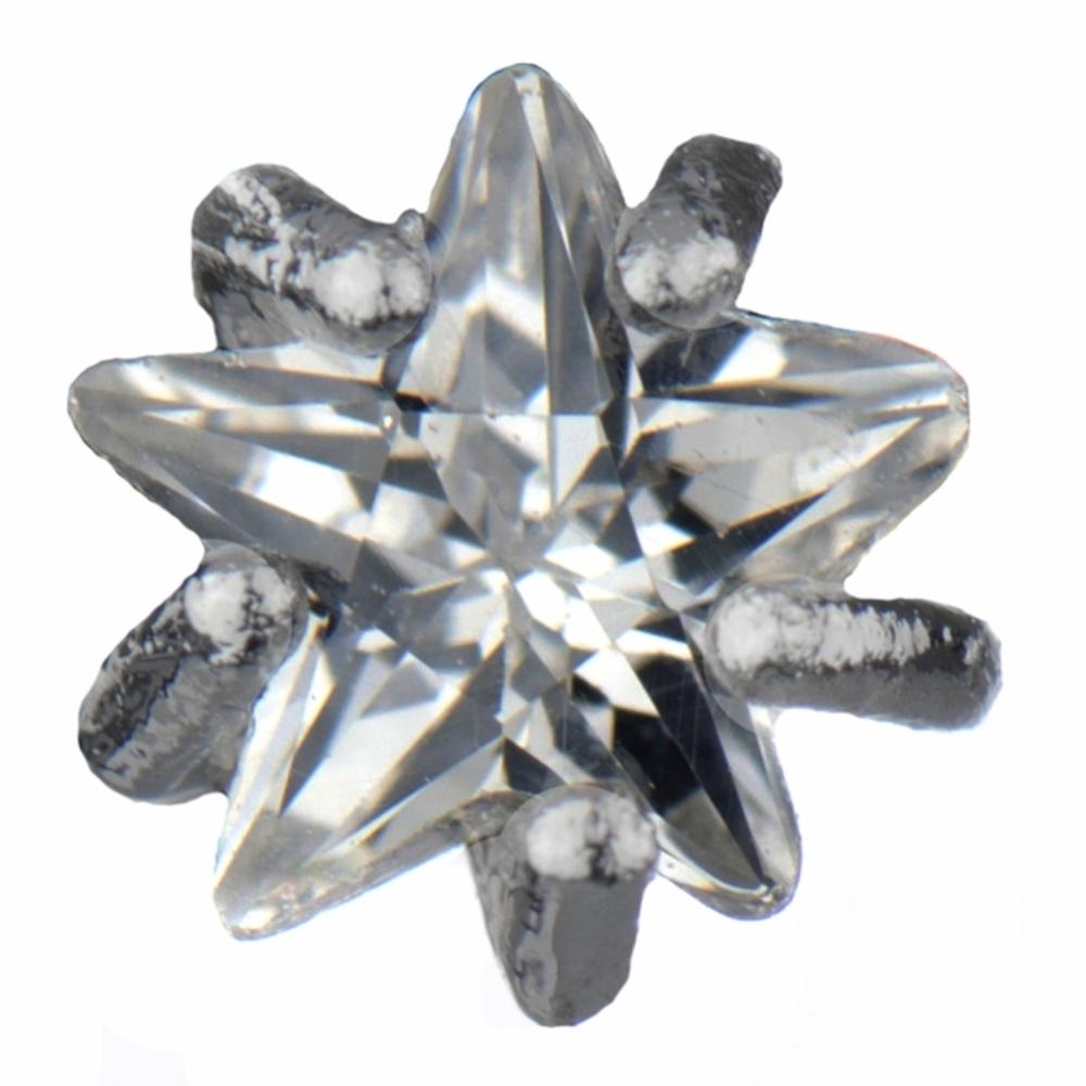 Silver Crystal Star Stud Front Back Earrings