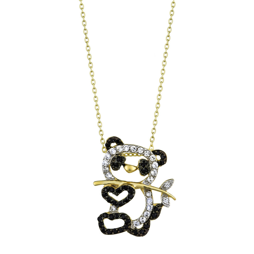 18in Gold CZ Panda Necklace