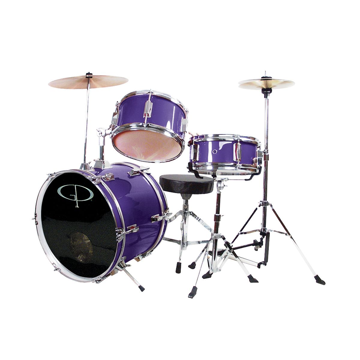 Order GP Percussion Complete 3Piece Junior Drum Set Metallic Purple