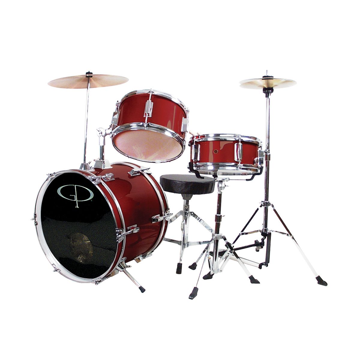 GP50 3-Piece Junior Drum Set With Cymbals and Throne in Wine Red