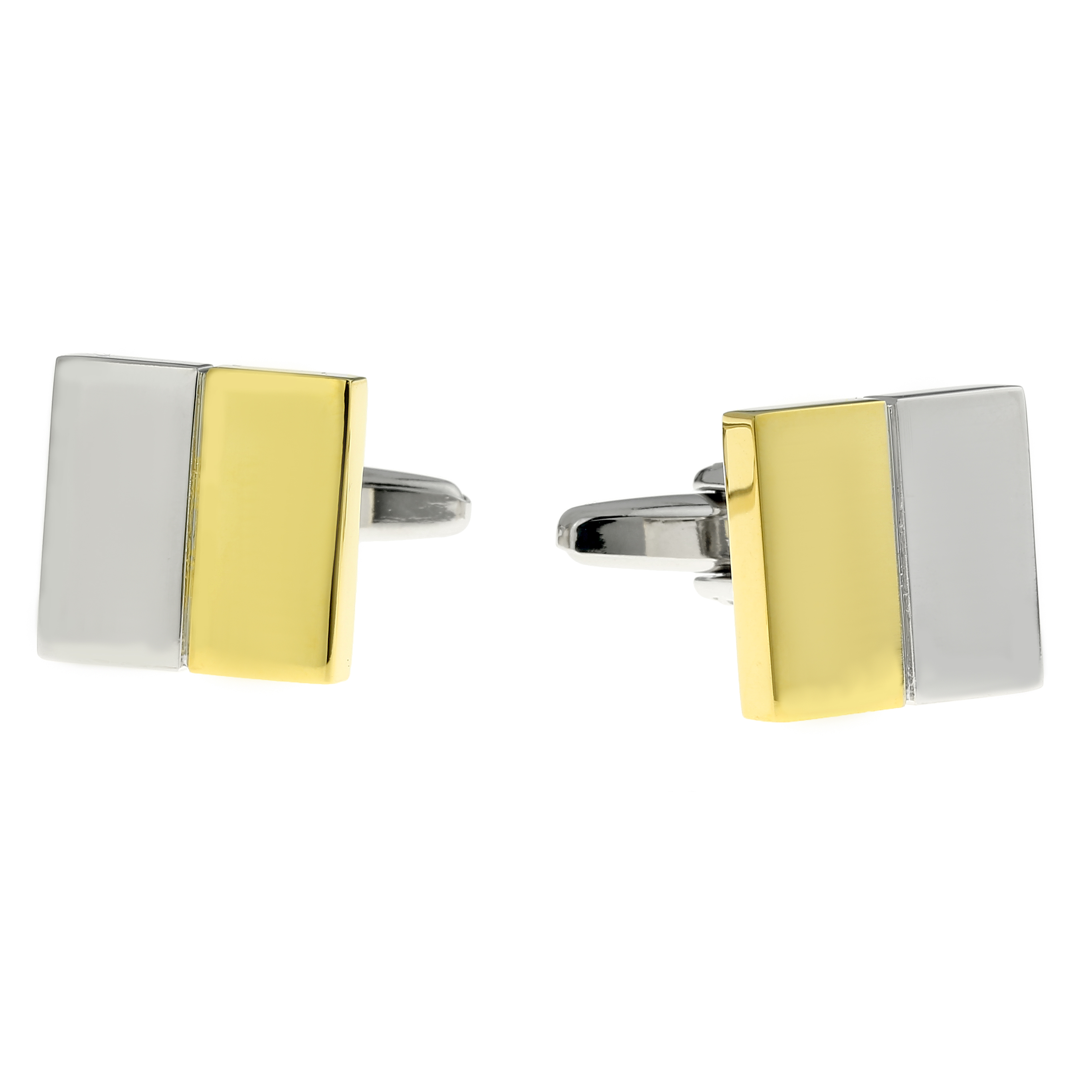 Stainless Steel Cuff Links with Gold IP Accent