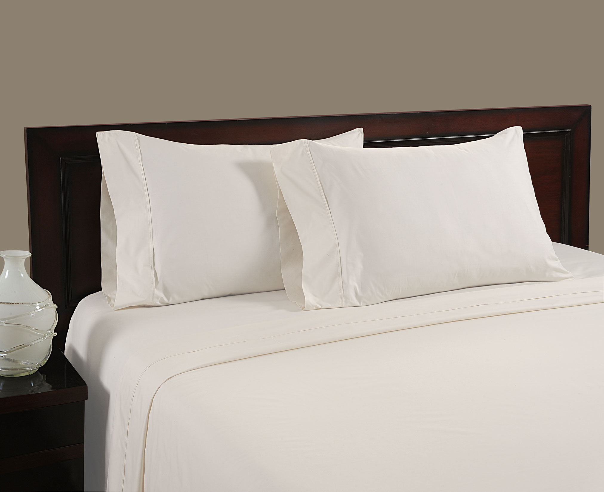 Color Sense 400 Thread Count Cotton Sheet Set Cool Crisp Full White By