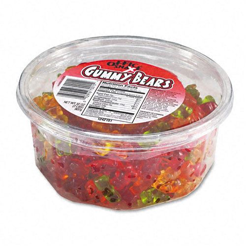 Office Snax Gummy Bears, Assorted Flavors, 2 lb Tub
