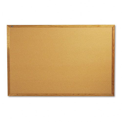 Quartet Cork Bulletin Board, 72 x 48, Solid Oak Frame