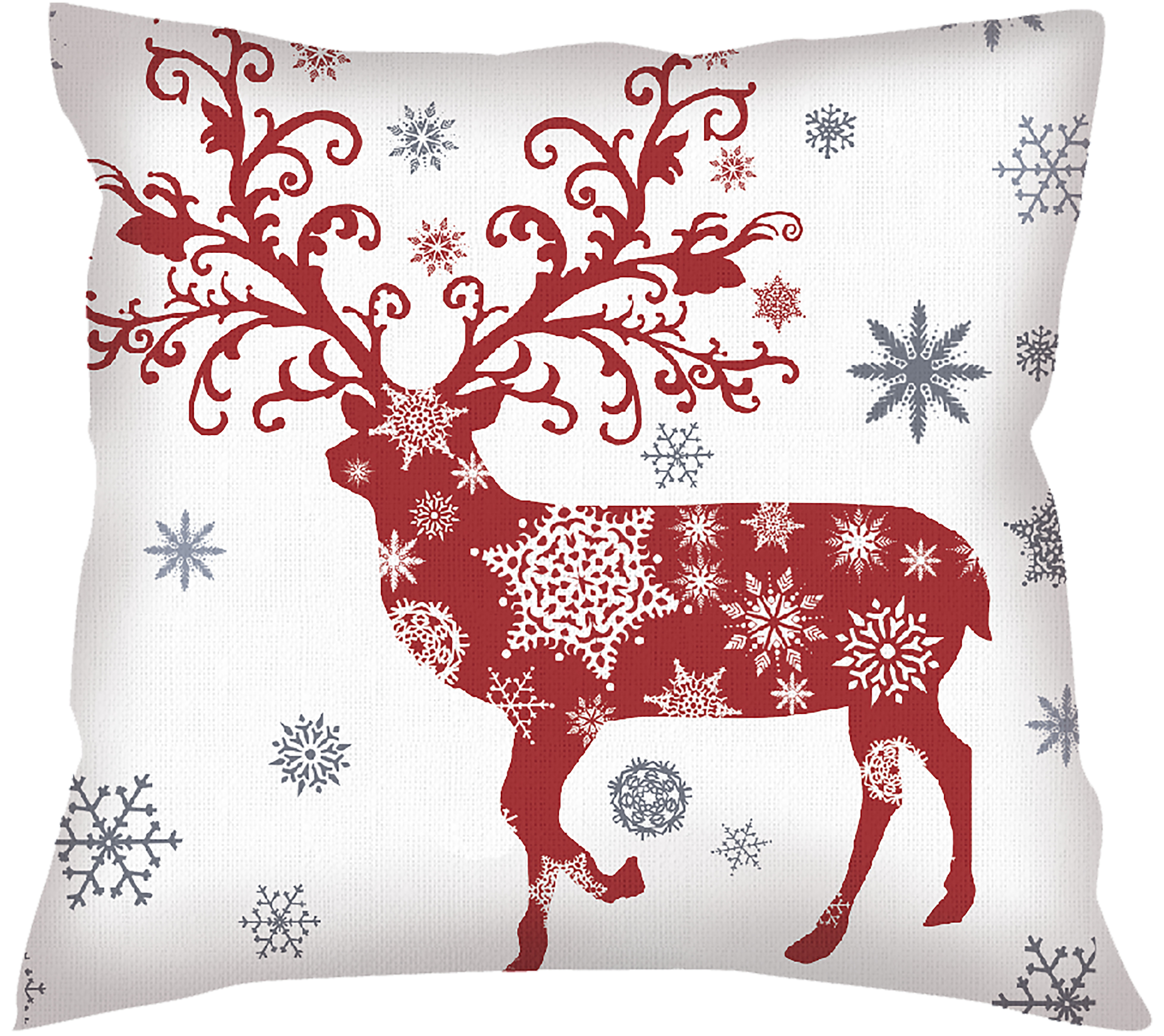 Winter Reindeer Holiday Pillow
