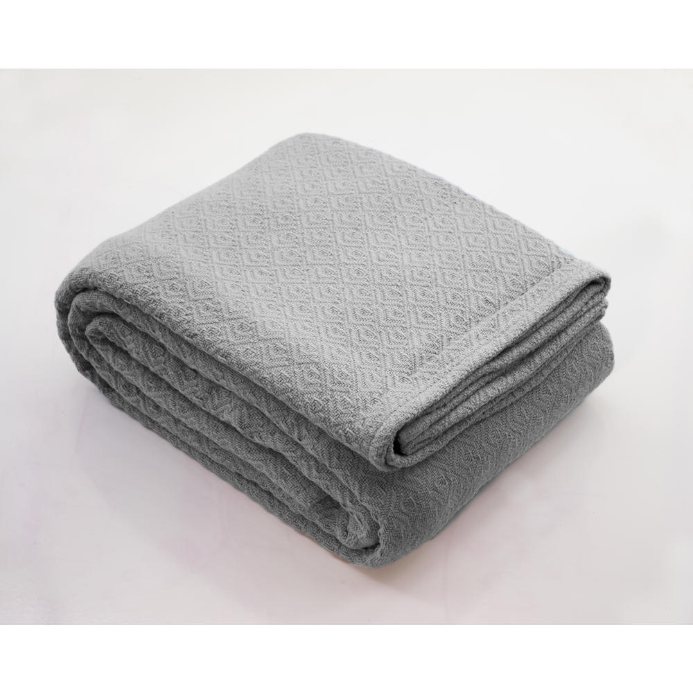 Cotton Gray Full/Queen Cotton Thermal Blanket