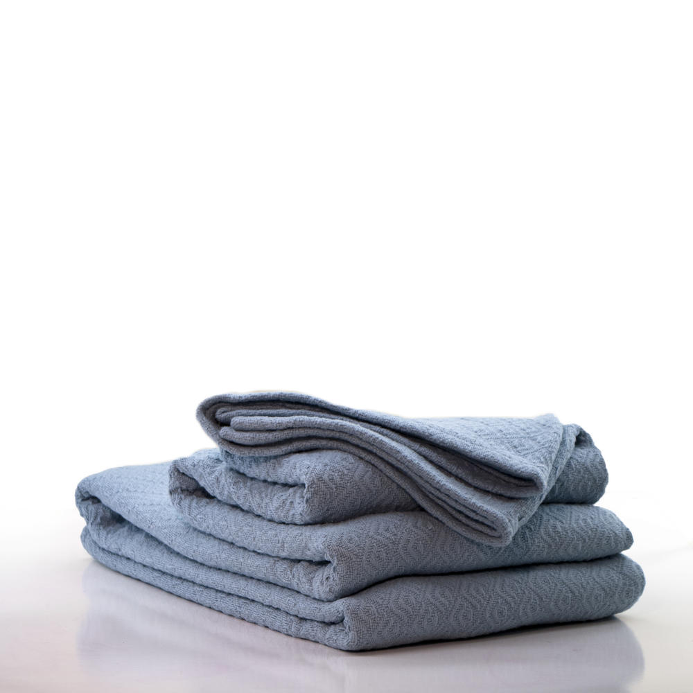 Cotton Light Blue Full/Queen Cotton Thermal Blanket