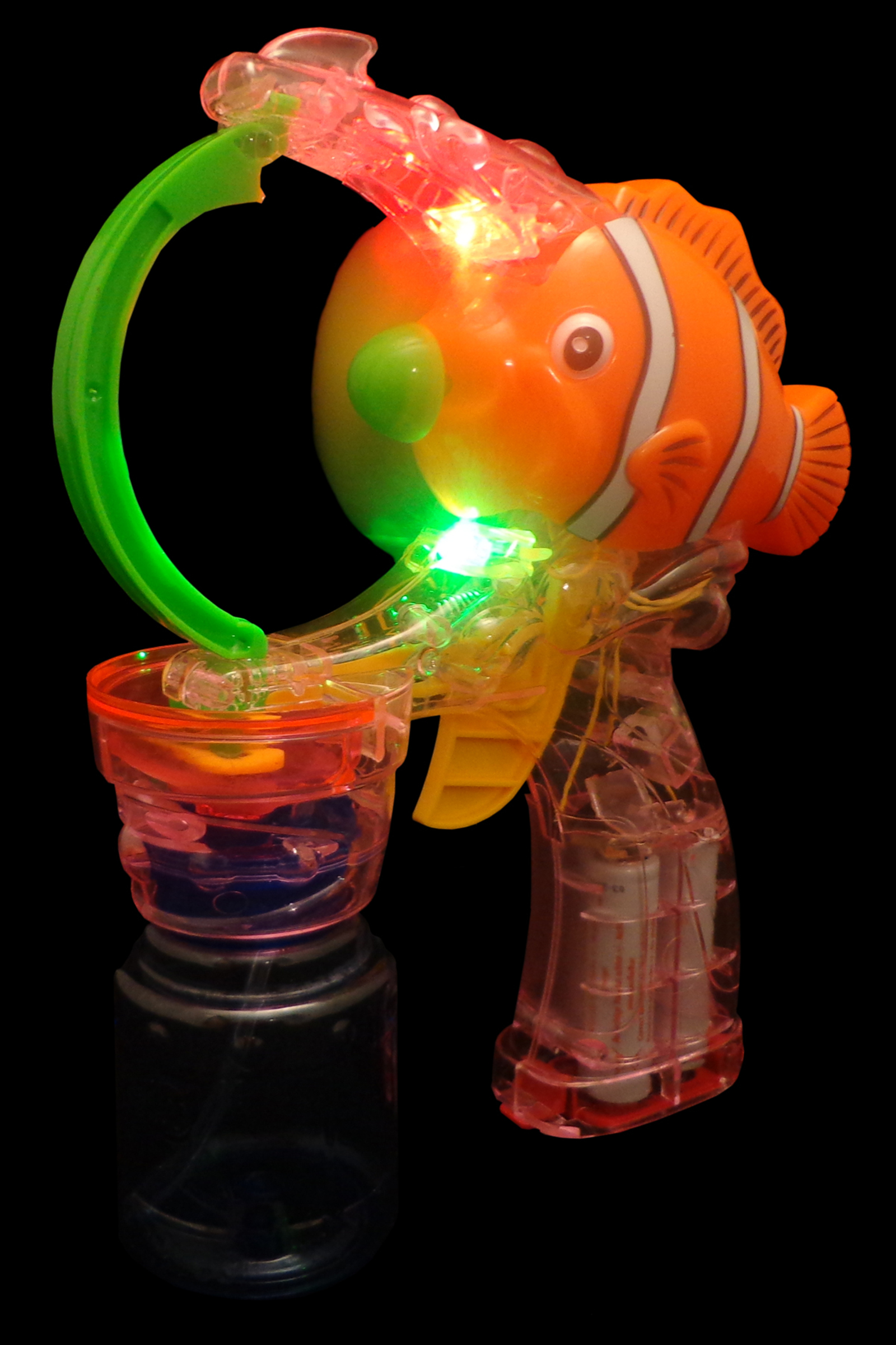 Light Up Clown Fish Bubble Gun