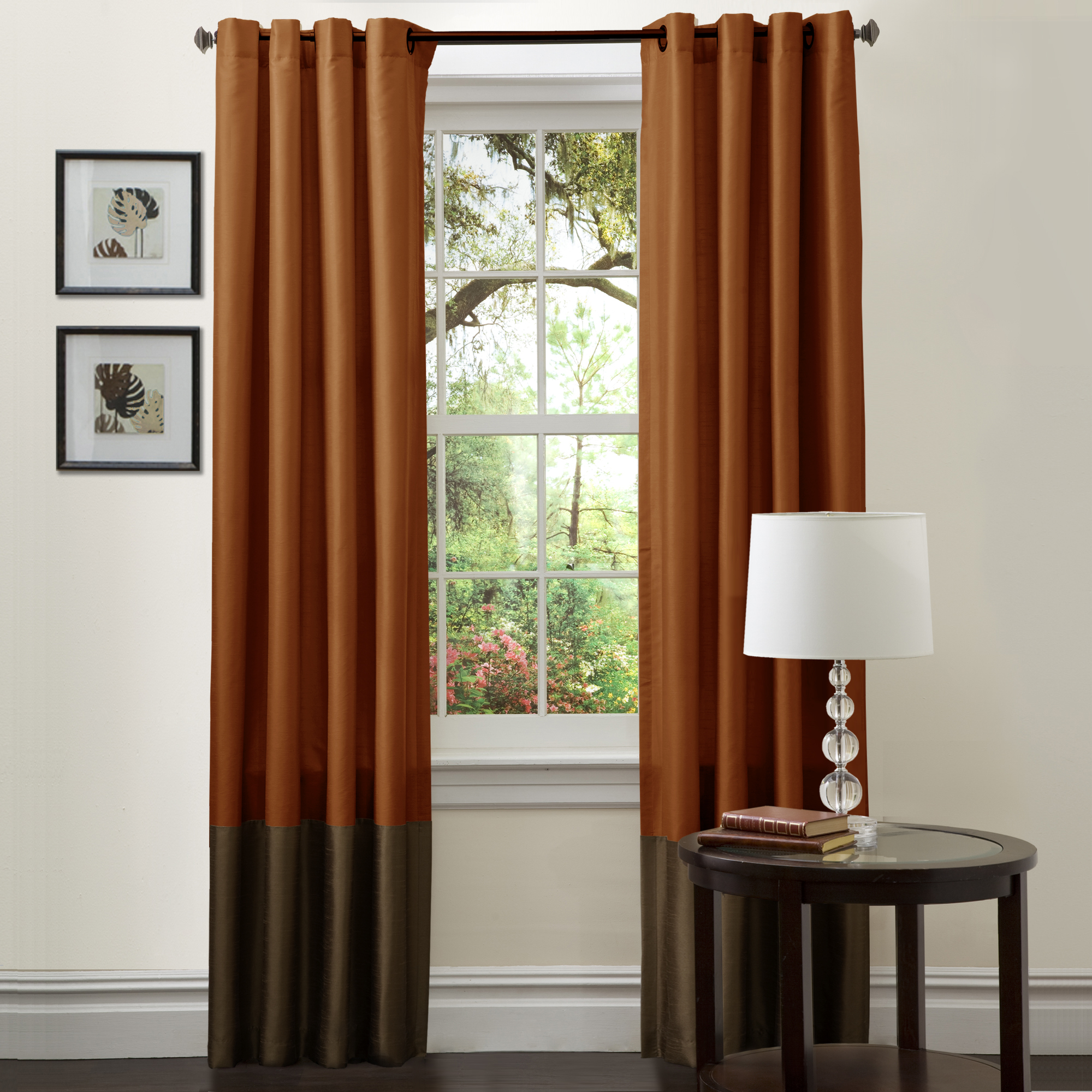 Lush Décor Prima Brown/Rust Window Curtains (Pair) 54" x
