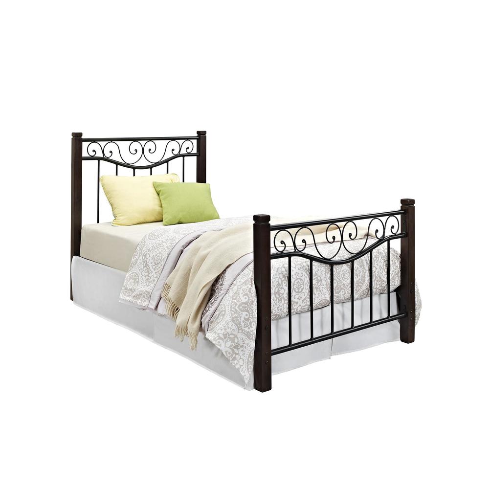 Hamilton Metal Bed with Wooden Posts  Multiple Sizes
