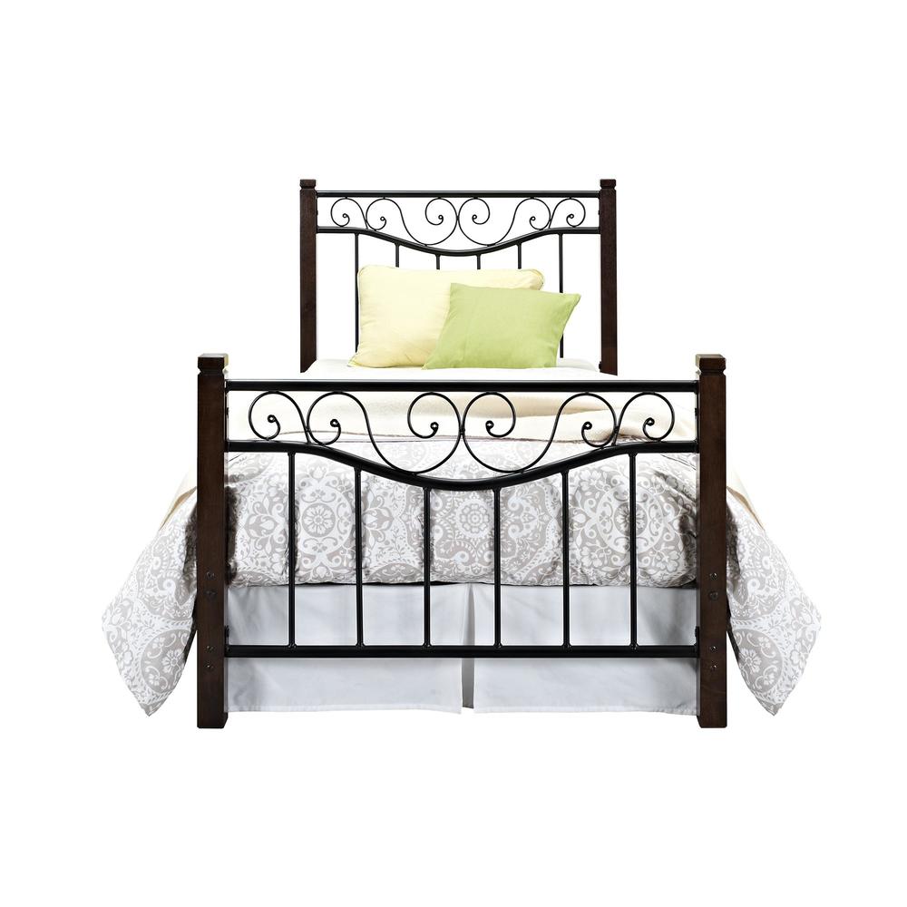 Hamilton Metal Bed with Wooden Posts  Multiple Sizes
