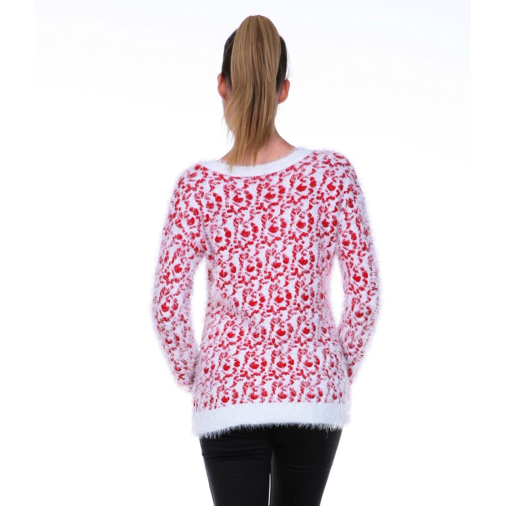 White Mark Women's Leopard Sweater