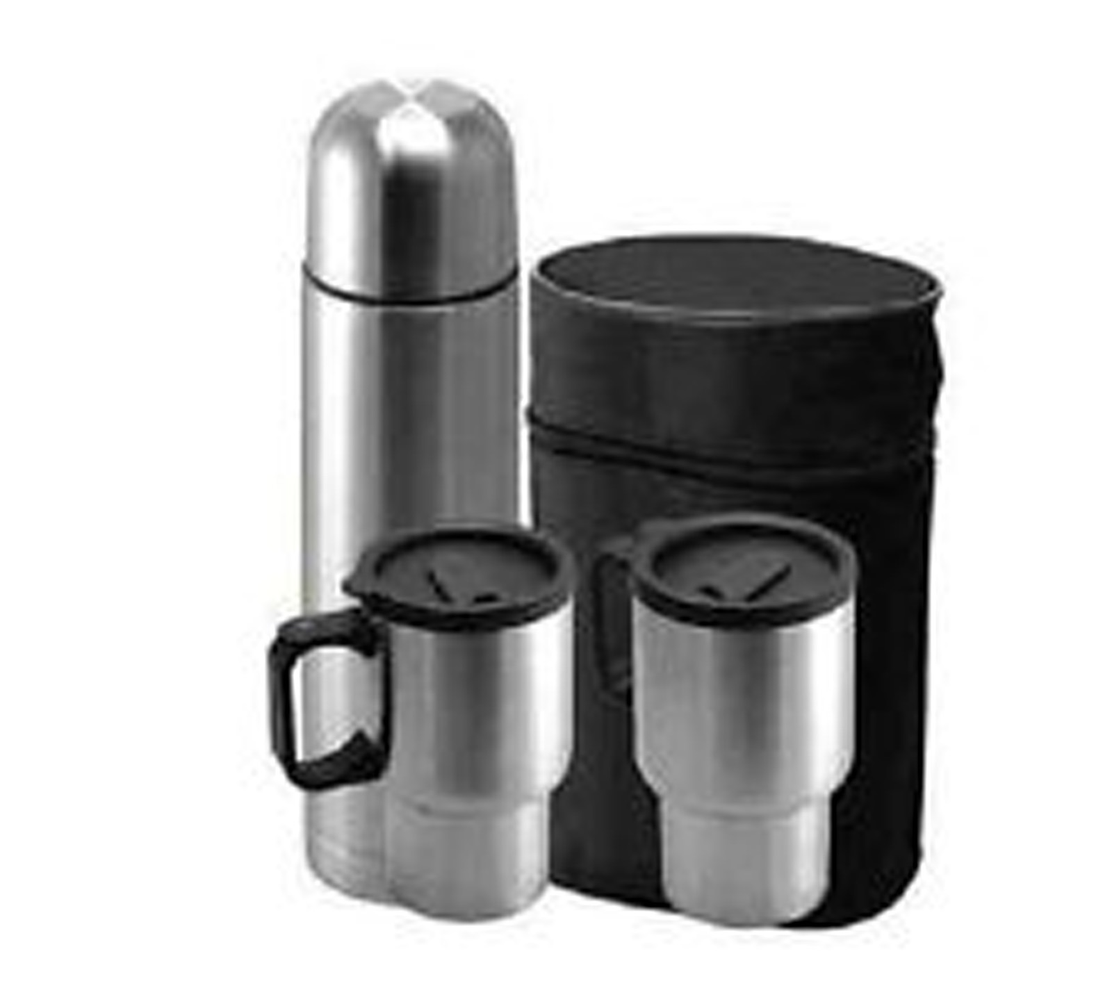 16Ounce Travel Mug Set with Thermos and Carrying Case Stainless Steel eBay