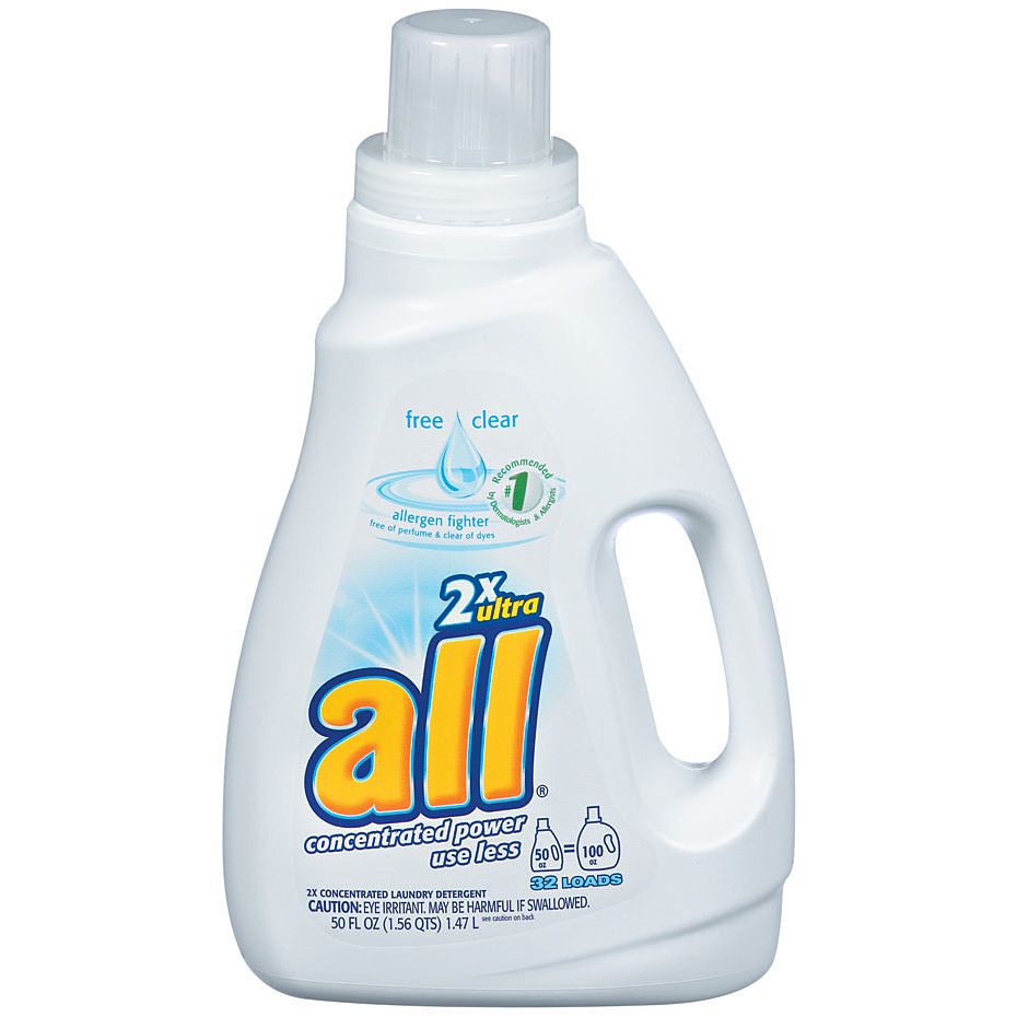 All 2X Ultra Free Clear Allergen fighter 50 Fluid Ounce Jug 32 Loads at mygofer.com