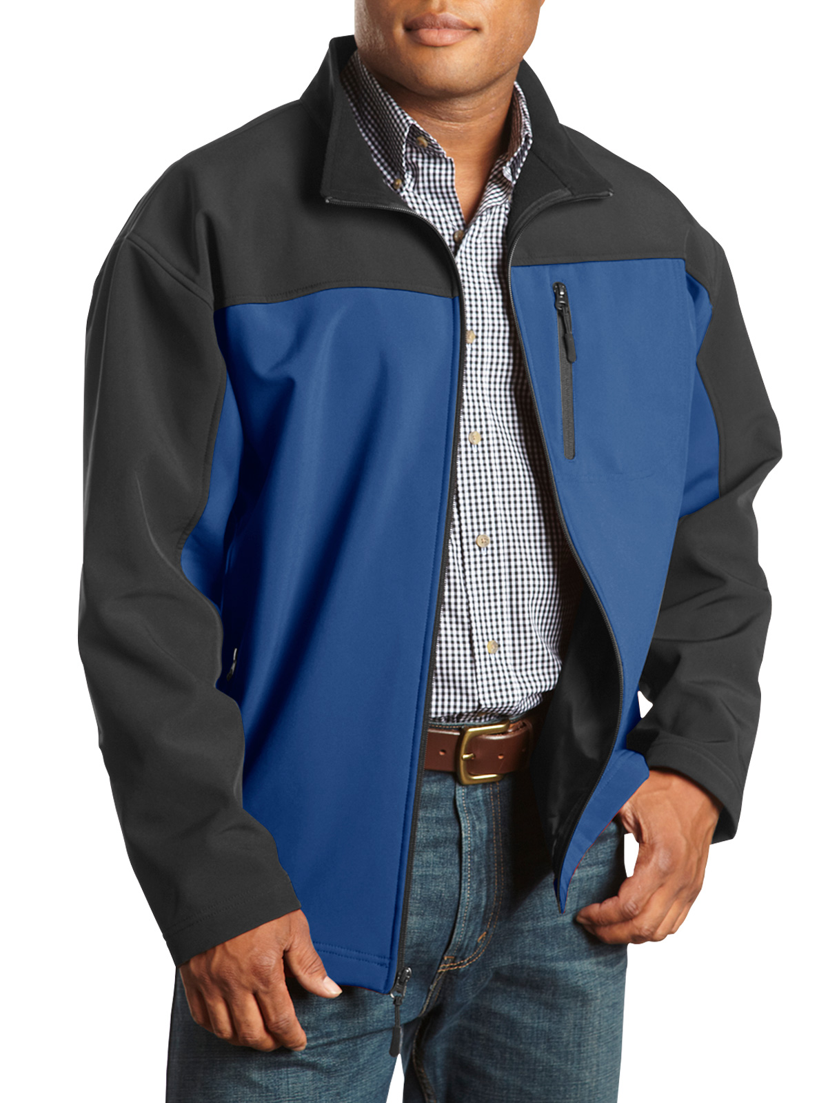 Harbor Bay Men's Big and Tall Colorblock Bonded Fleece Jacket<br/>