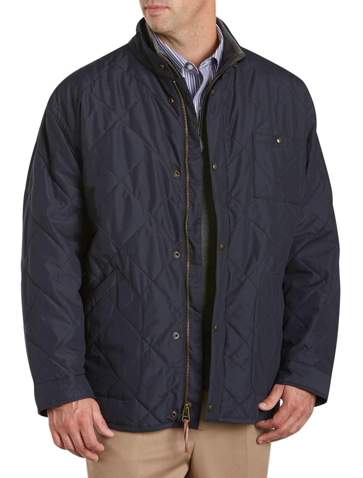 Oak Hill Men's Big and Tall Stand-Collar Quilted Bomber