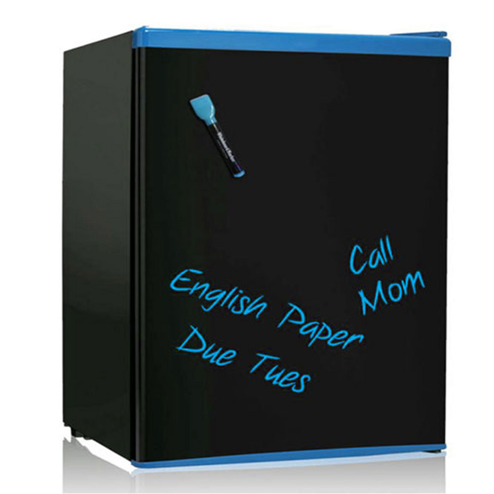 Equator REF 95R- 28 Chalkboard 2.8 cu. Ft. Defrost Compact Refrigerator, Chalkboard with Blue Trim
