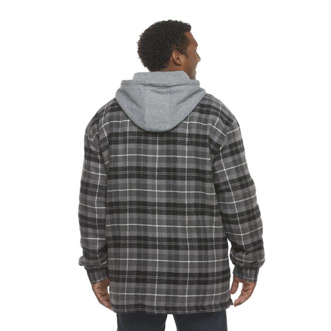 men's tall hooded flannel jacket