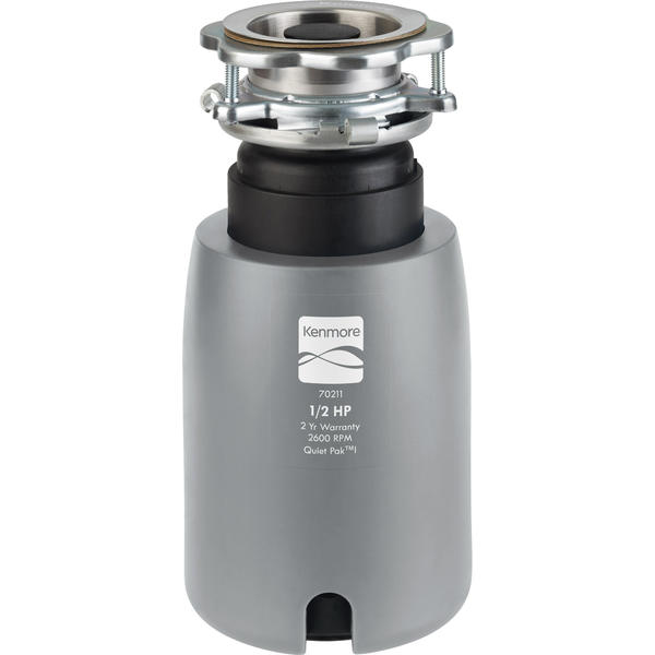 Kenmore 70211 1/2 HP Standard Garbage Disposer Cool Gray Sears
