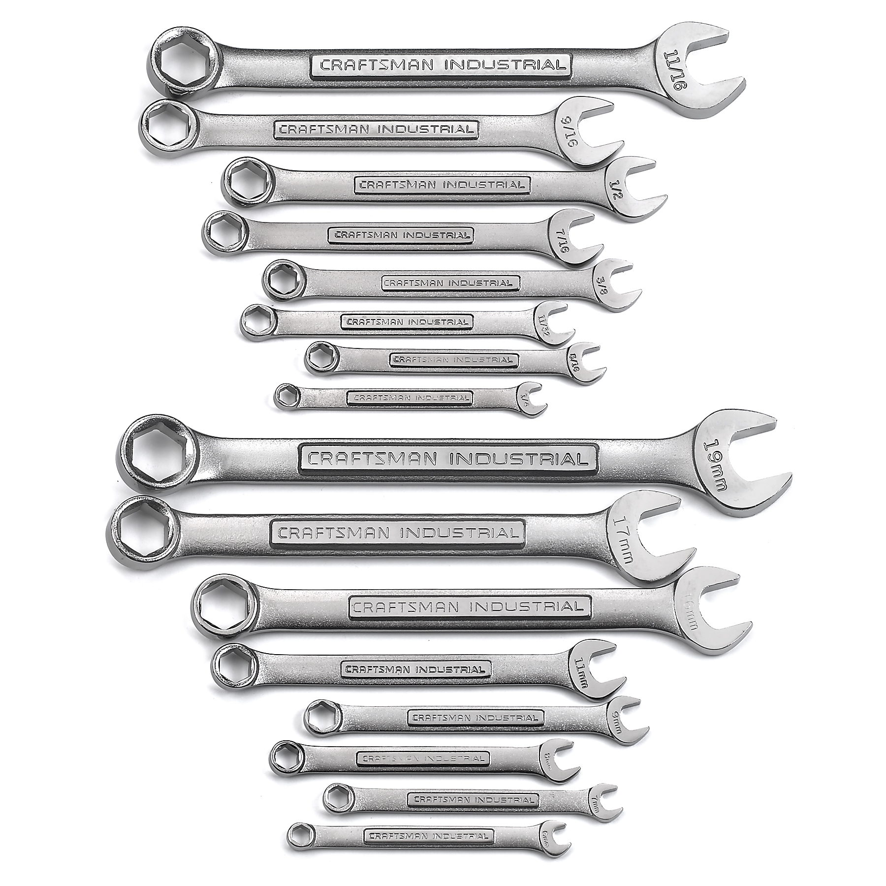 Craftsman Professional Use 16Piece 6Point Combination Wrench Set Inch/Metric Shop Your Way