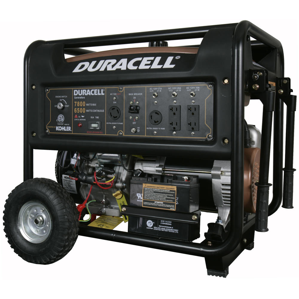 Duracell 6500 / 7800 Watt Duracell Portable Gas Powered Generator  KOHLER Electric Start Engine 14 HP (W/ Recoil Backup)