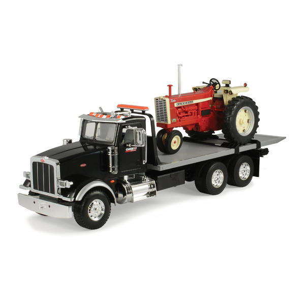 Tomy ERTL Big Farm 116 Peterbilt Model 367 Delivery Truck with Roll Off and IH 1206 Narrow