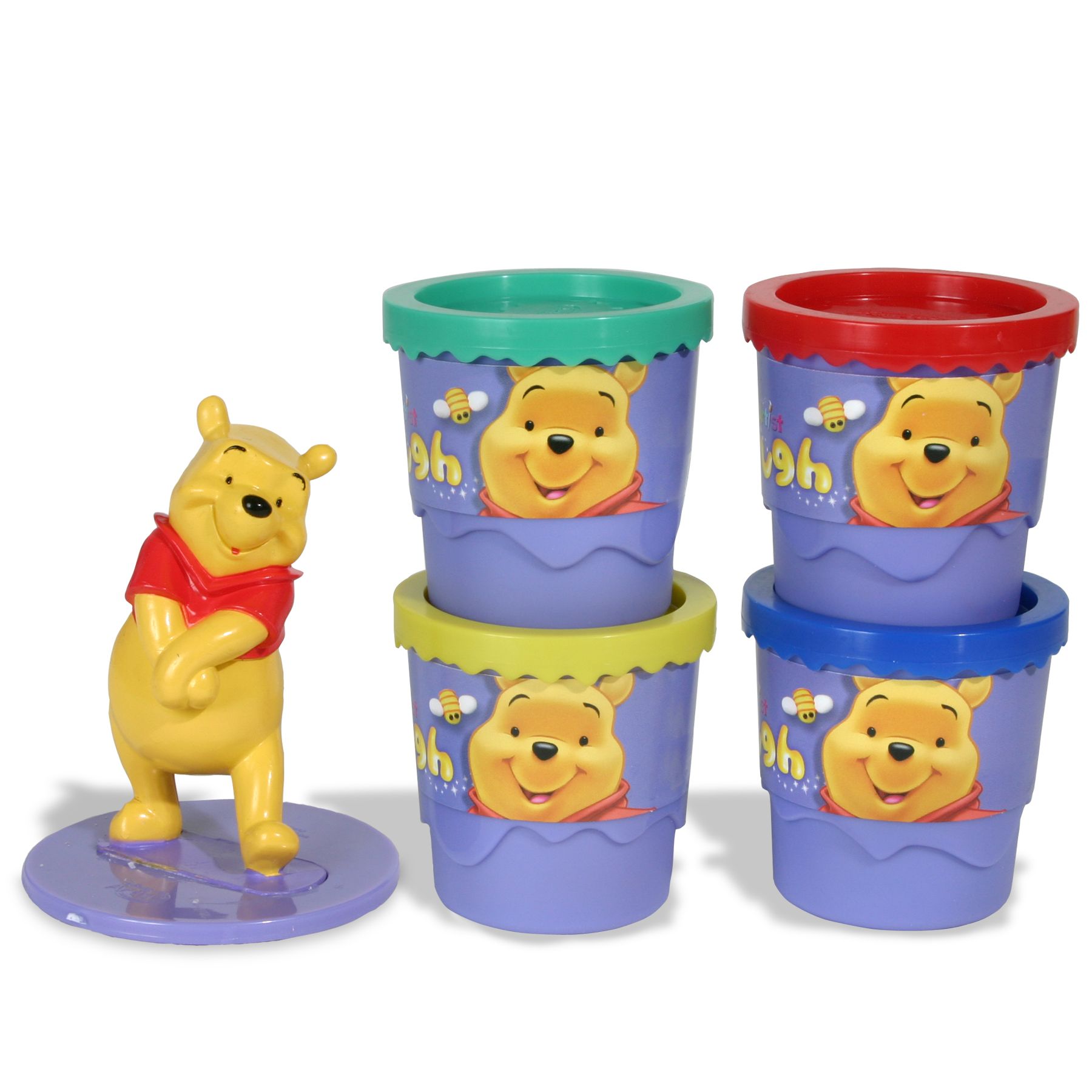 Artist Dough - Four Cans with Pooh Figure Stamper