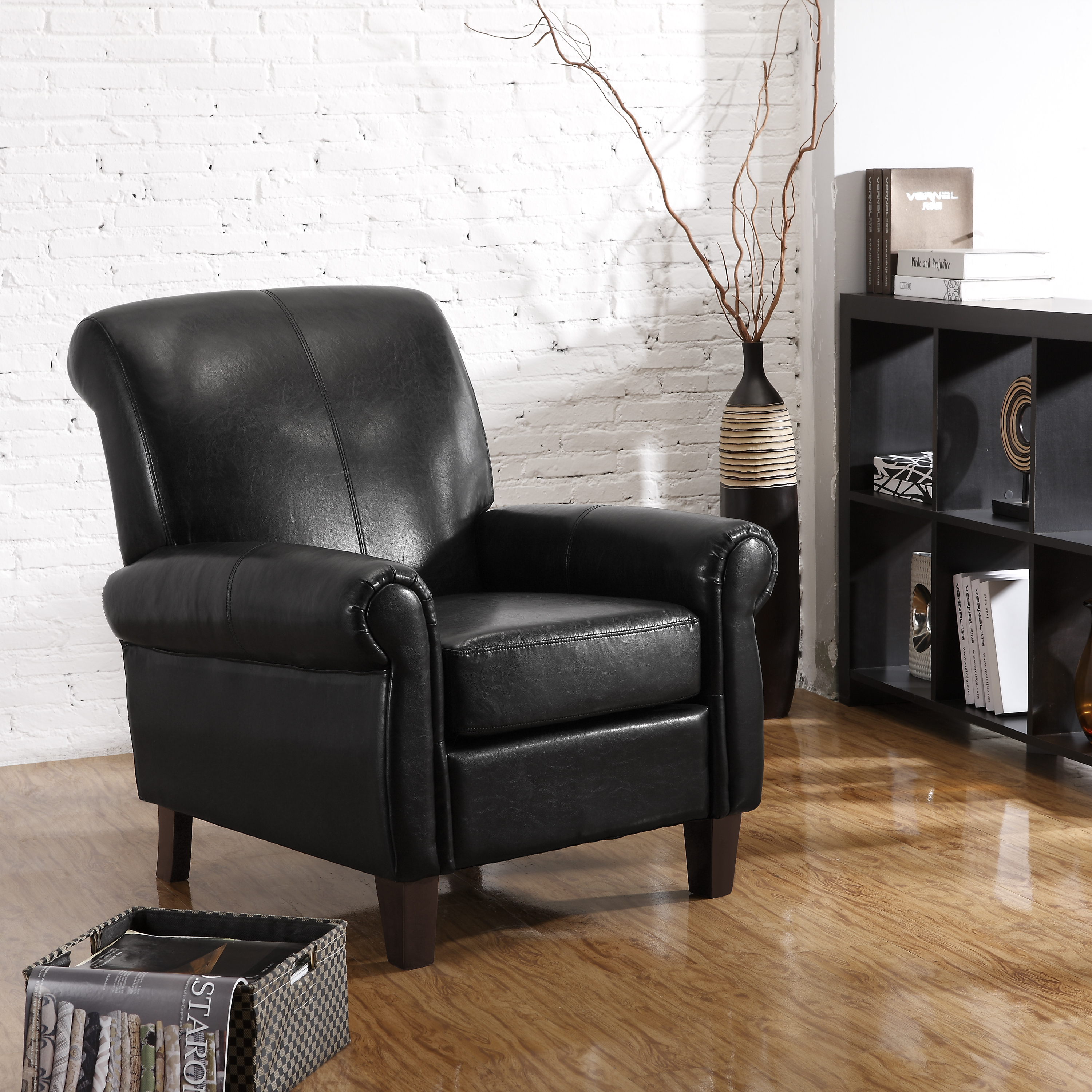 Dorel Home Furnishings Black Faux Leather Club Chair