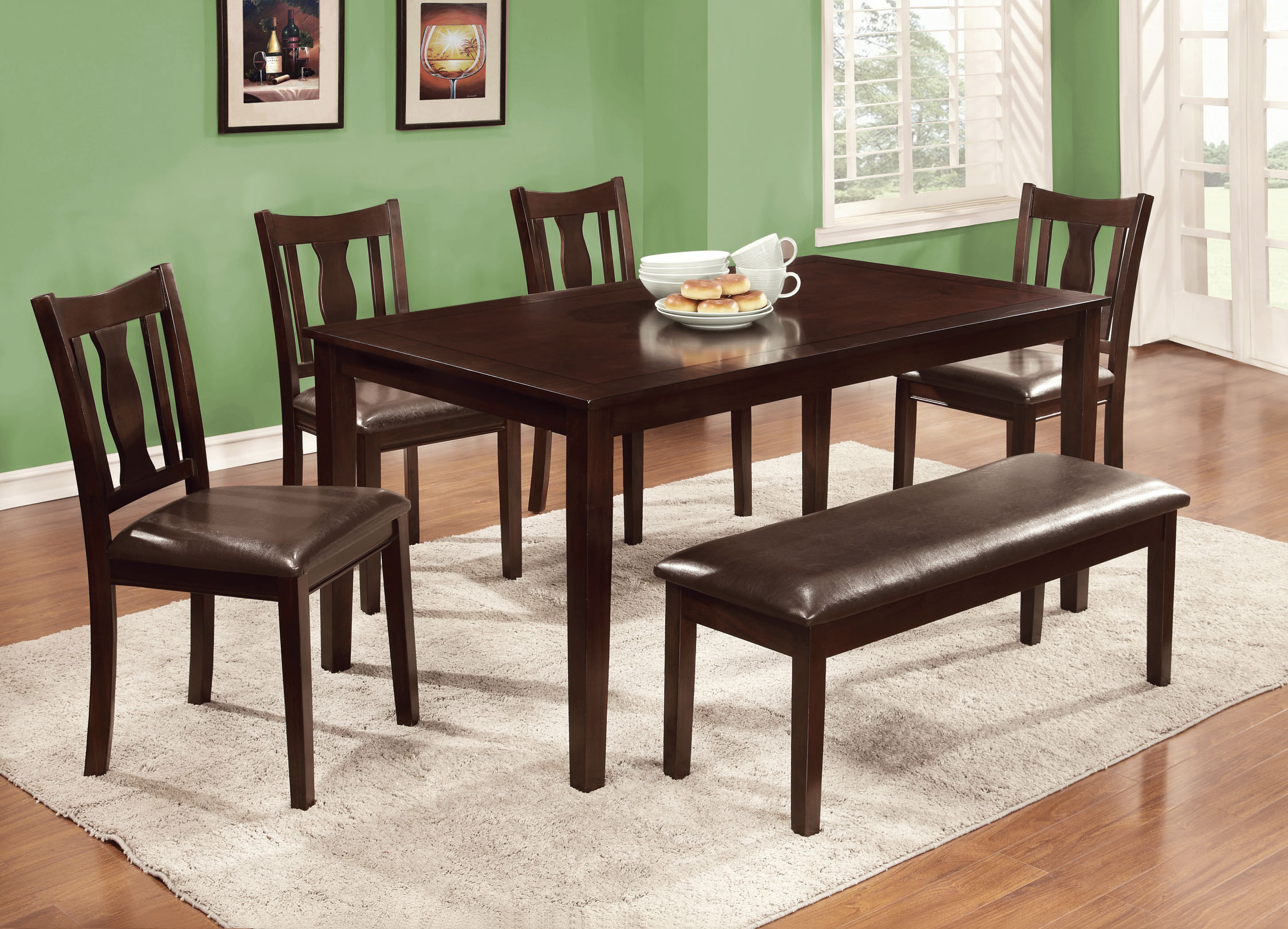 Furniture Of America Pranellas 6 Piece Espresso Dining Set With Bench