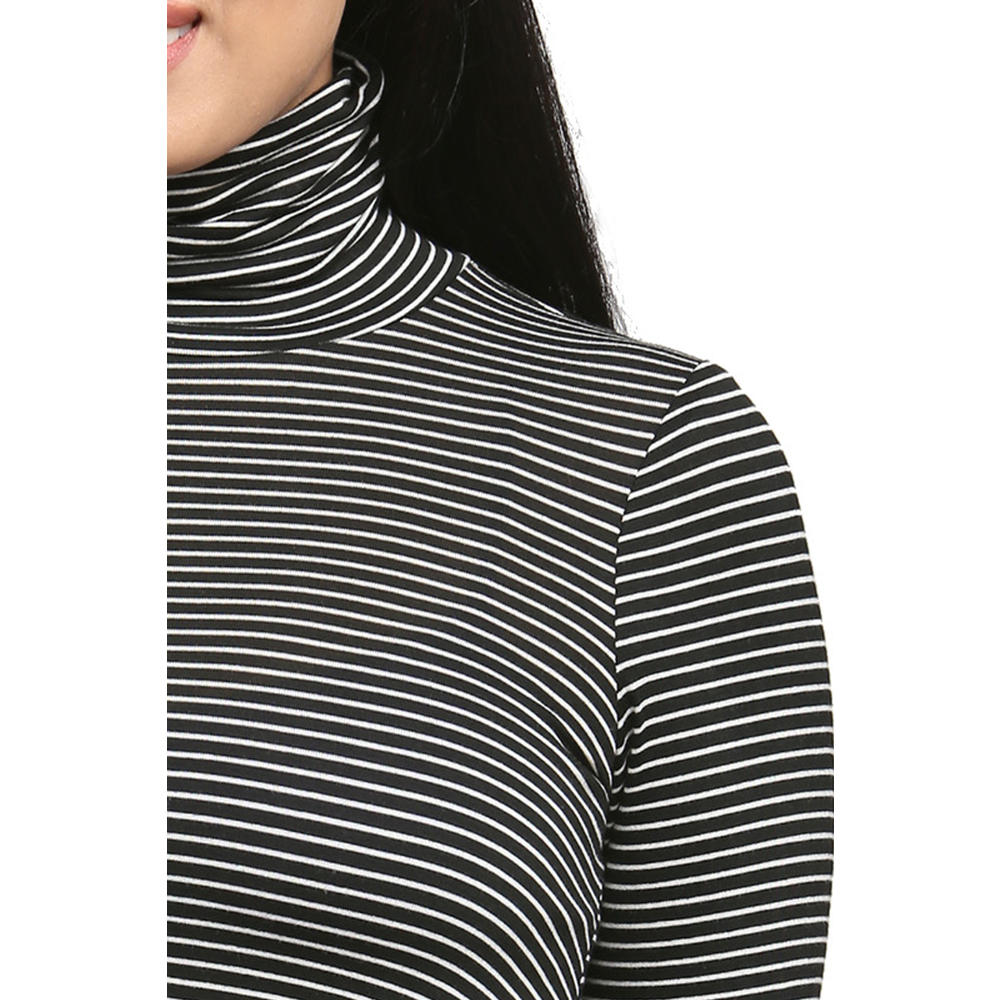 24&#47;7 Comfort Apparel Women's Striped Turtleneck Sweater
