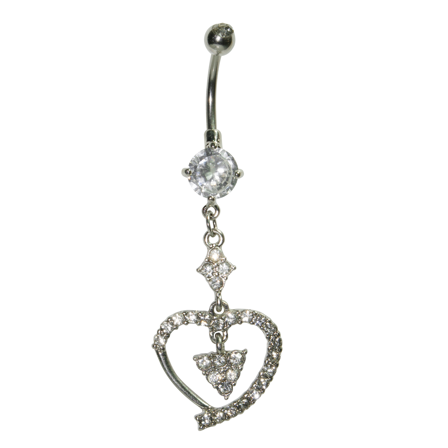 Heart and Triangle Belly Ring