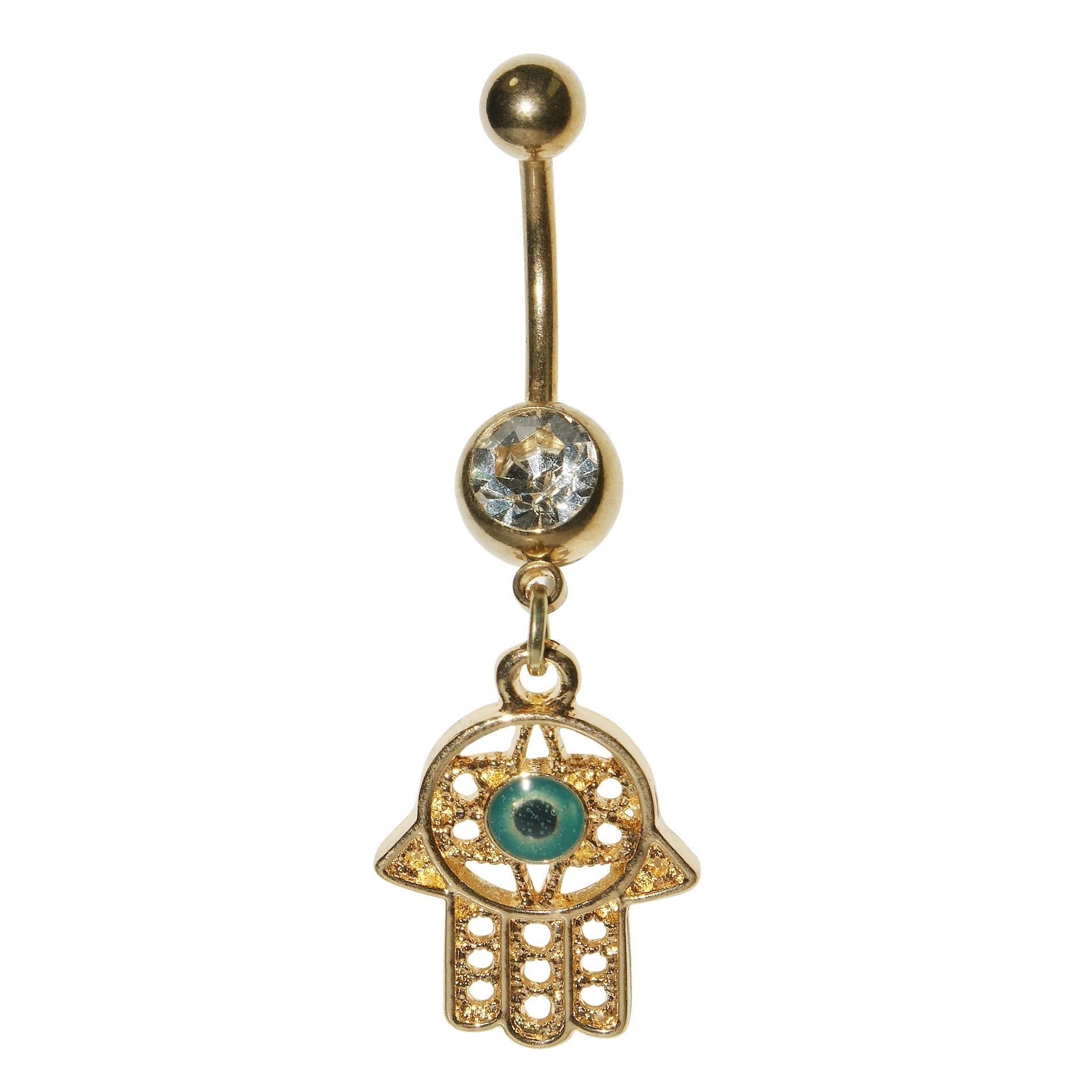 Gold Anodized Hamsa Belly Ring