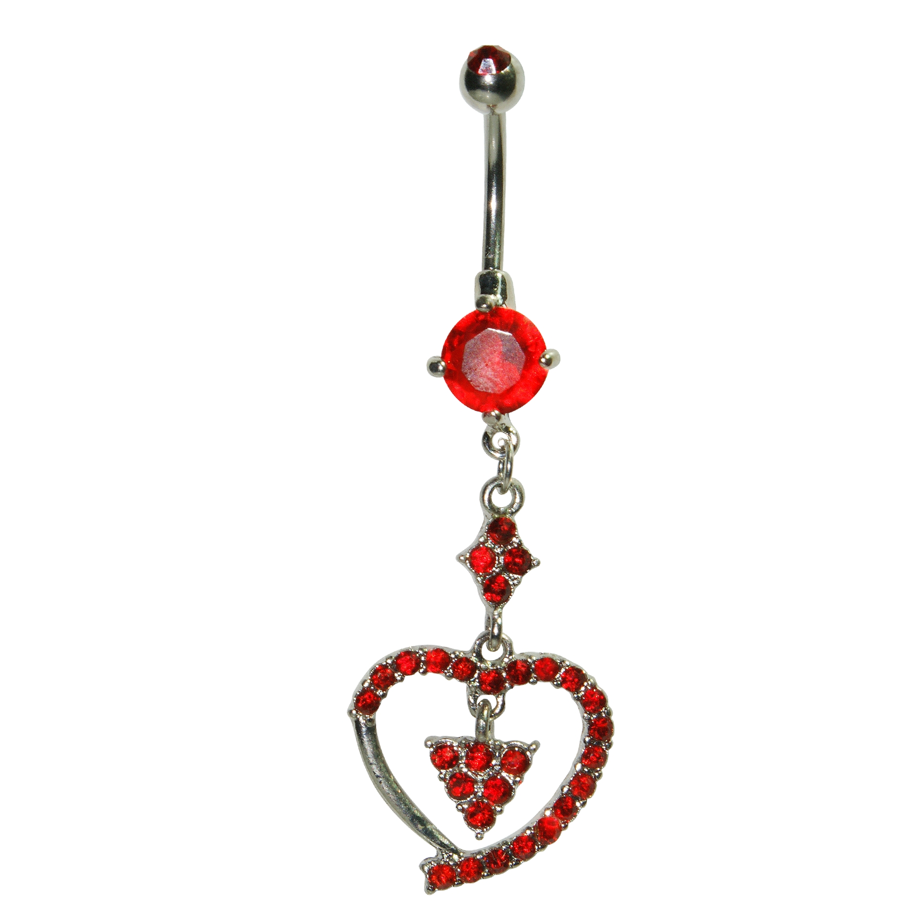 Heart and Triangle Belly Ring