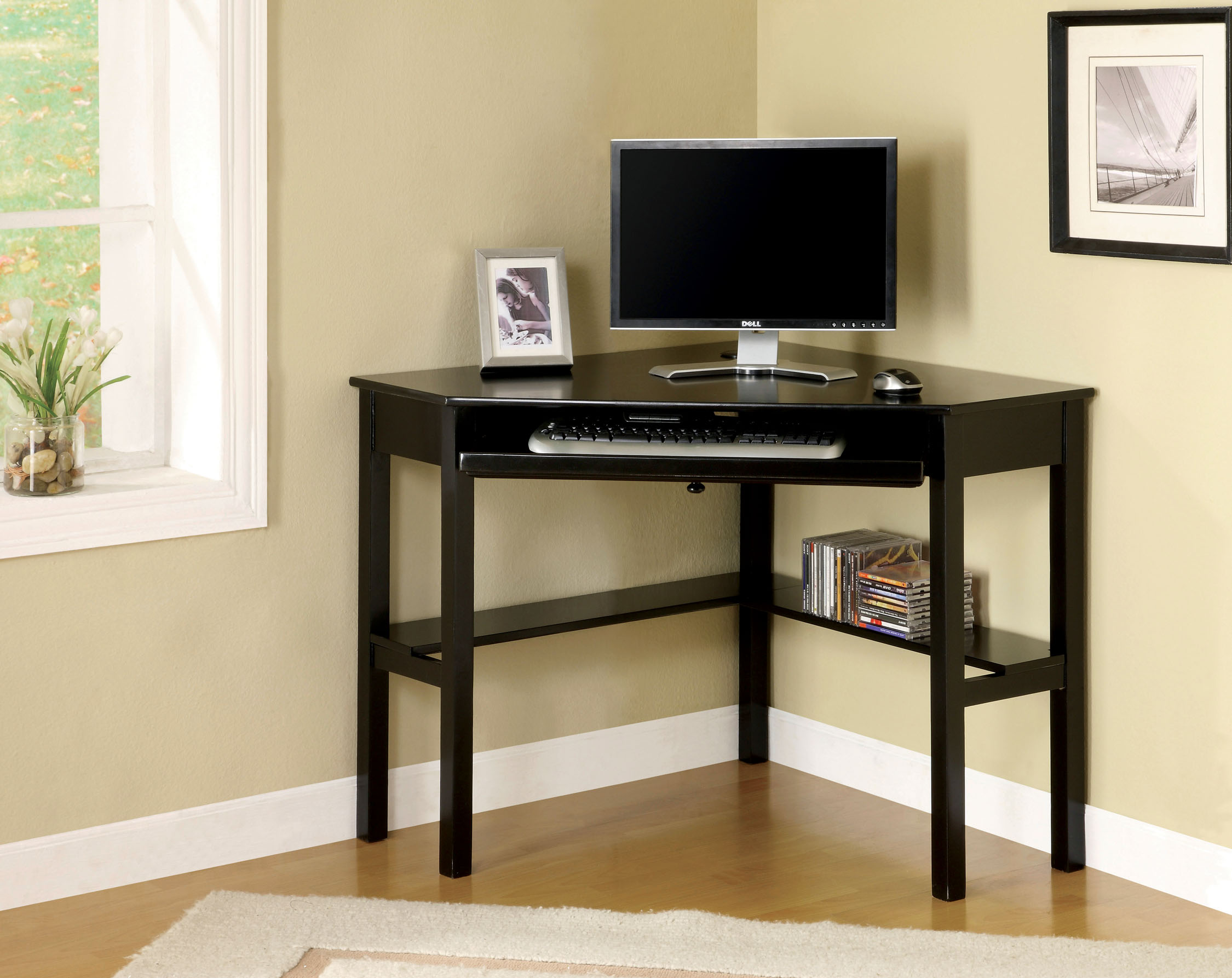 Furniture of America Edwards Black Corner Computer Desk Furniture of America Edwards Black Corner Computer Desk
