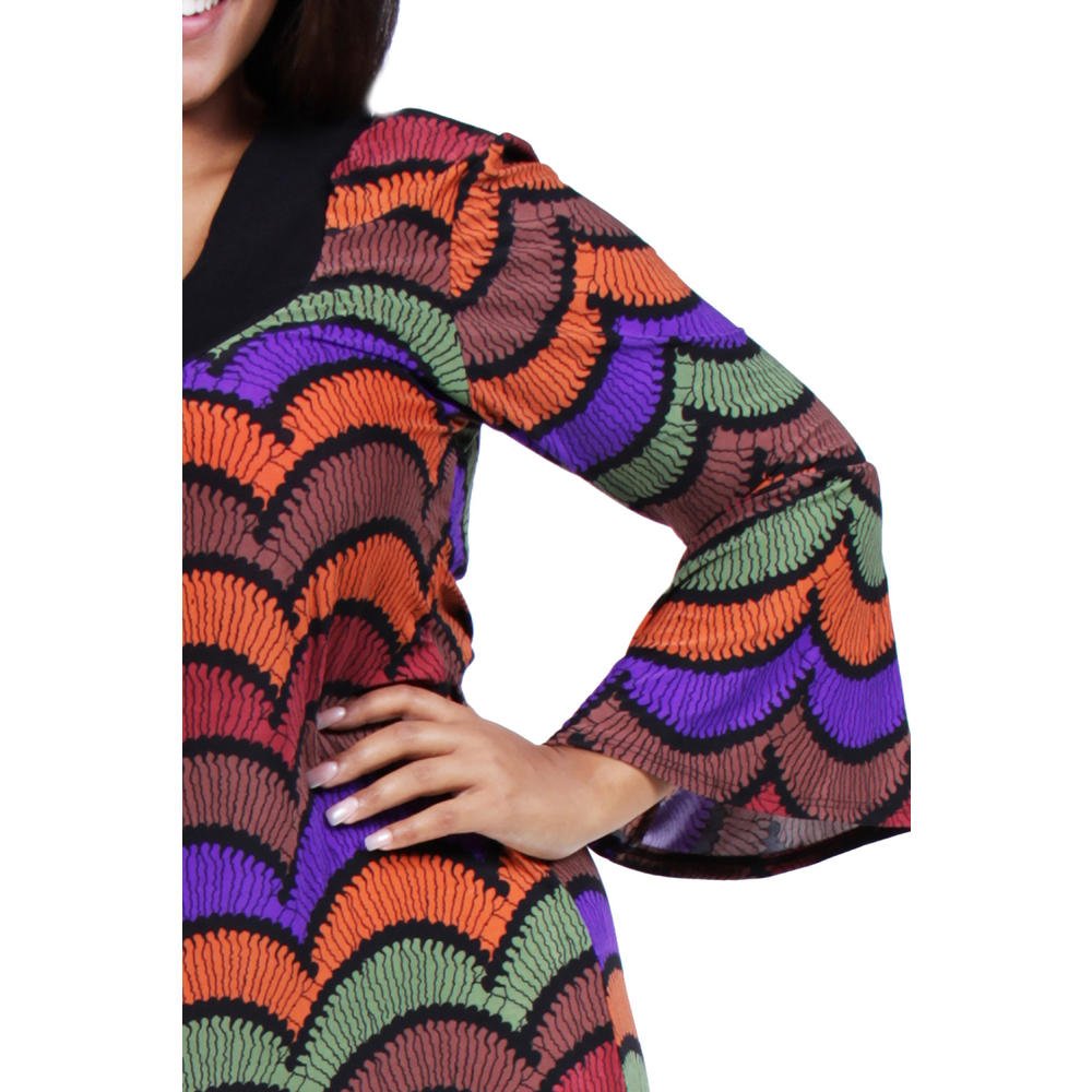24&#47;7 Comfort Apparel Women's Plus Size Abstract Stripe Print Dress