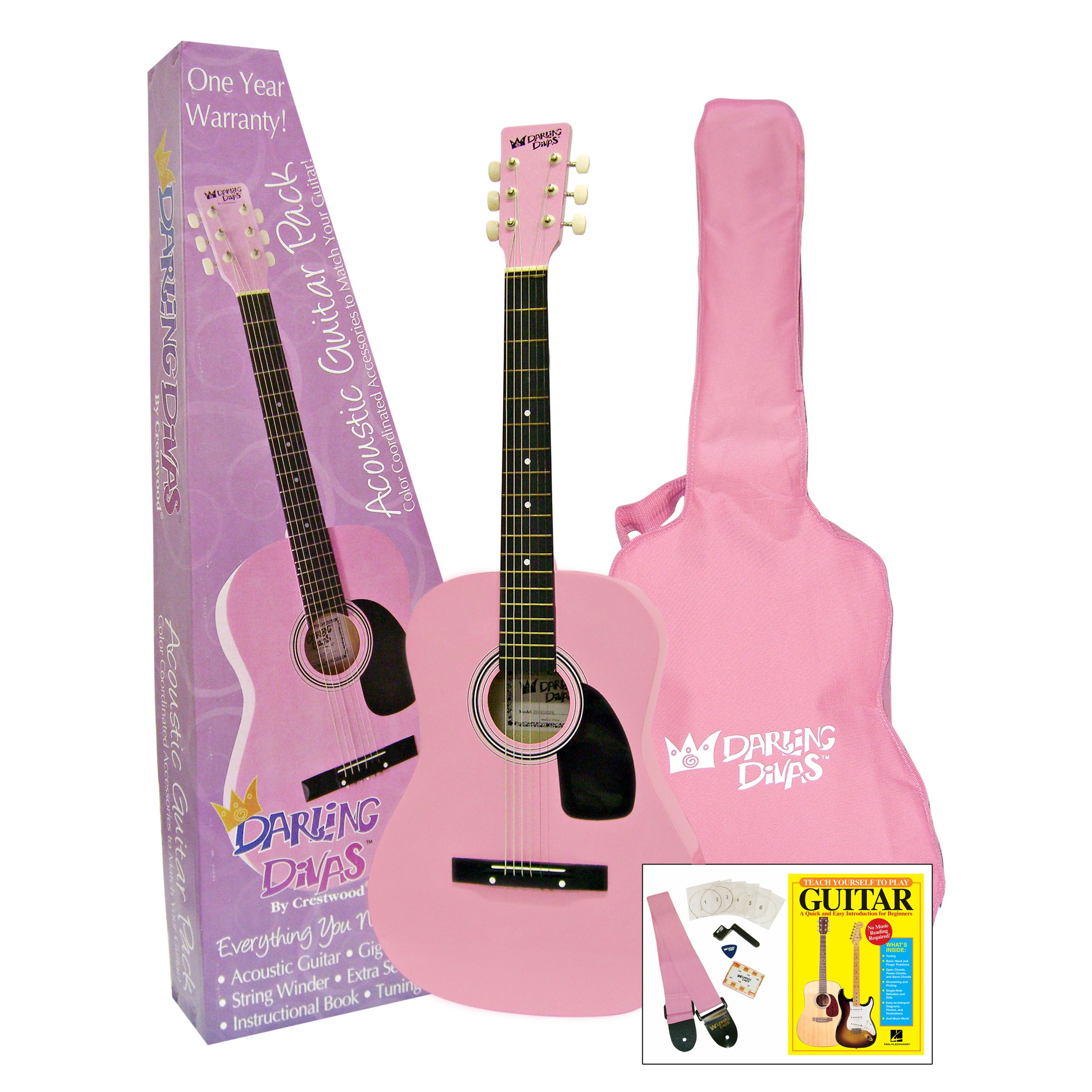 Synsonics Darling Divas Standard Size Acoustic Guitar Package - Pink at Kmart.com