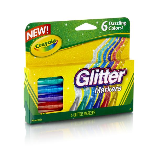 Crayola Glitter Markers 6 Ct Toys & Games Arts & Crafts Drawing