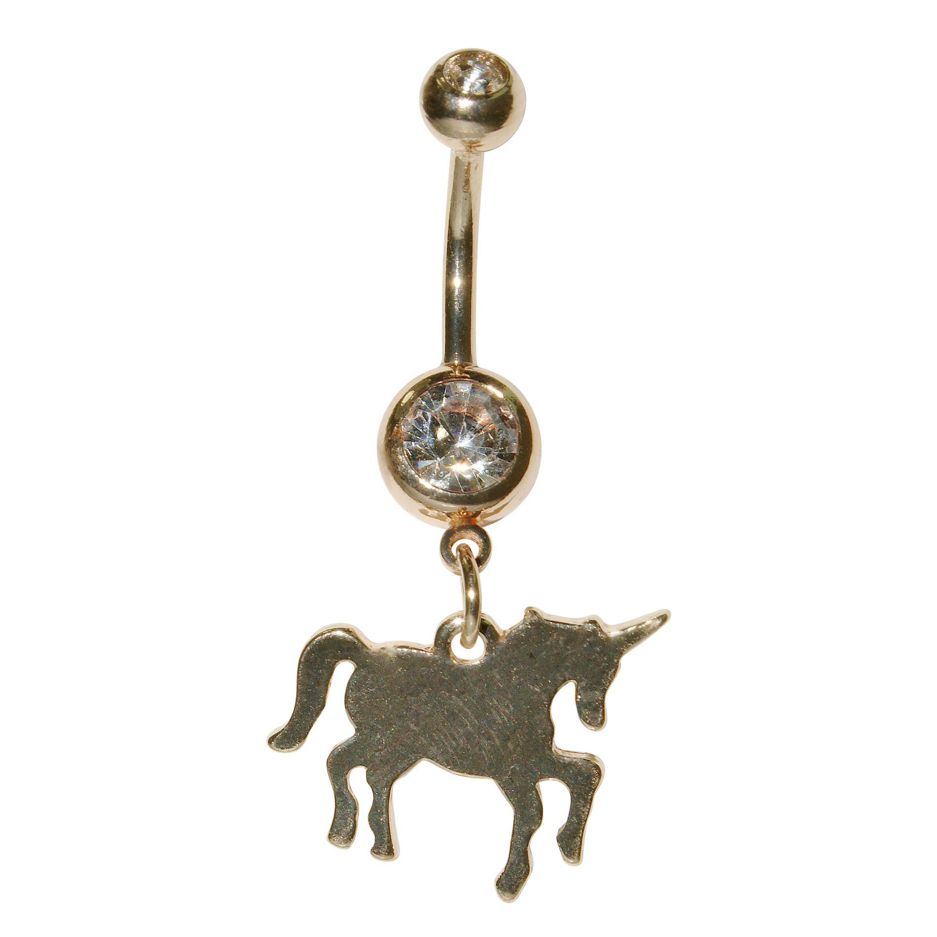 Gold Anodized Unicorn Belly Ring