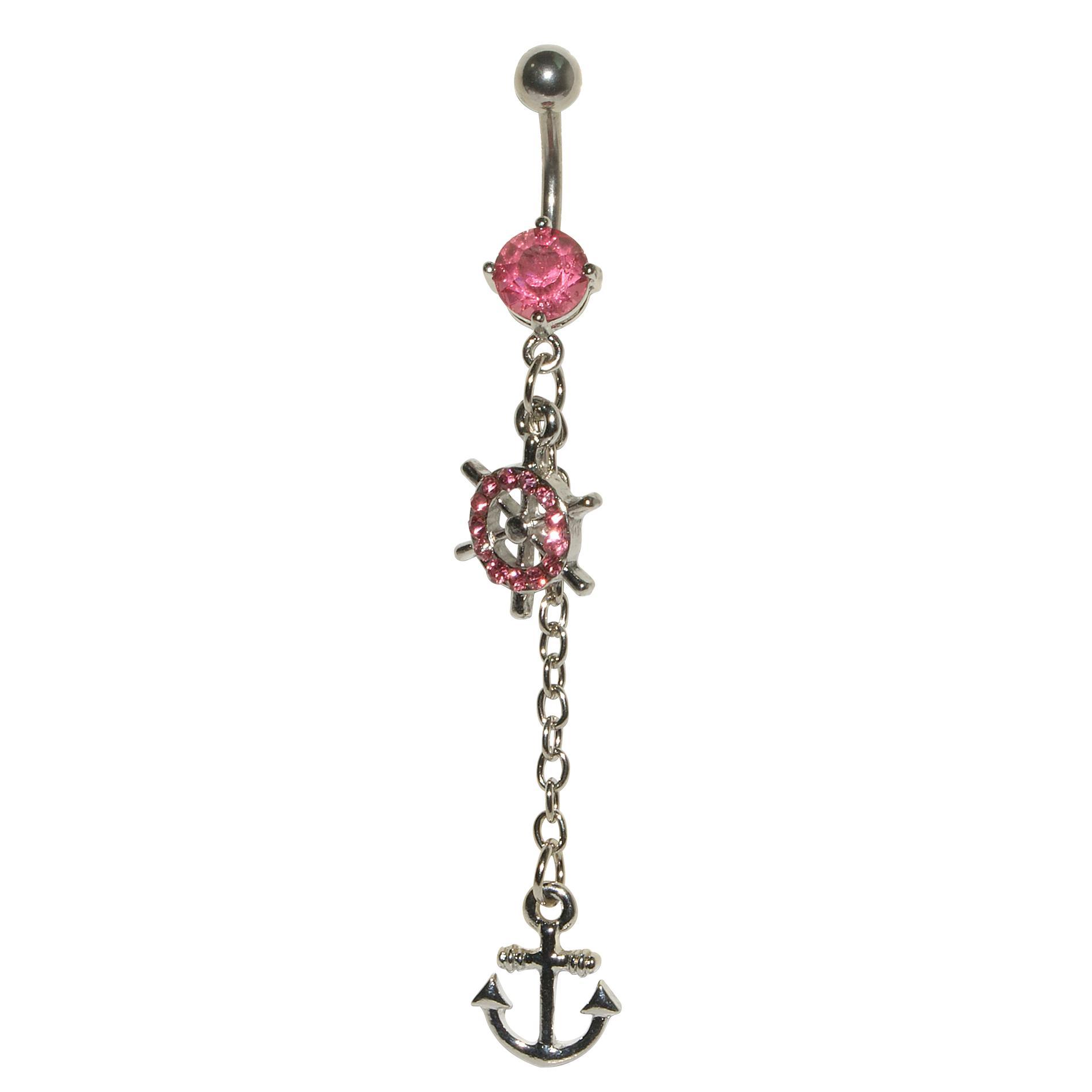 Anchor and Wheel Belly Ring