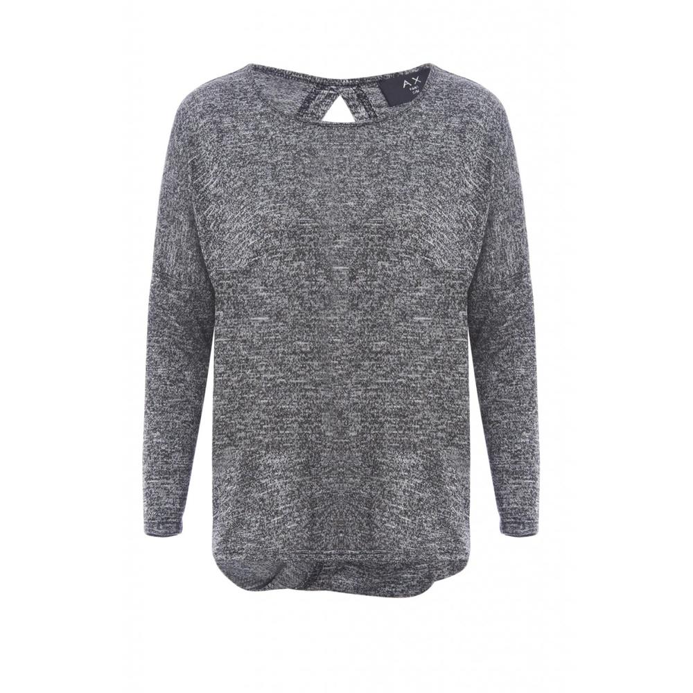 AX Paris Women's Twisted Back Knitted  Silver Top - Online Exclusive