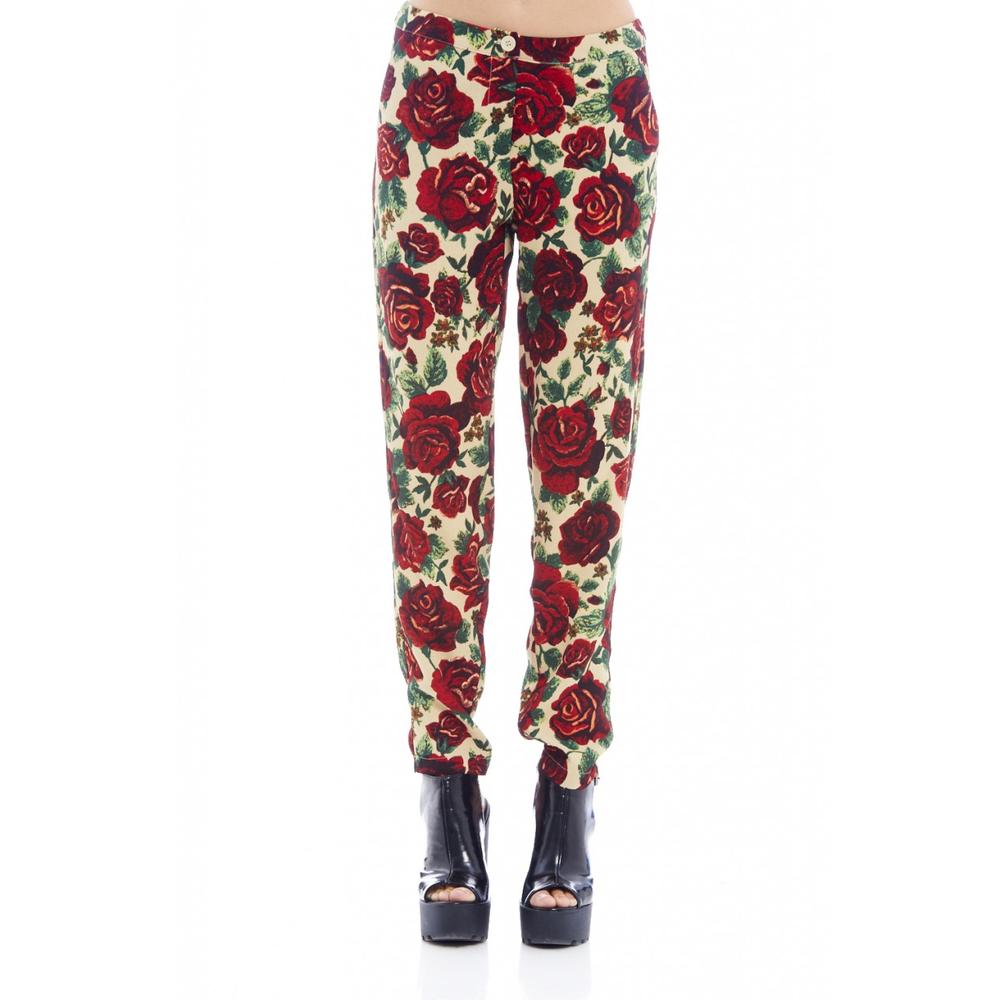Women's Long Rose Printed Stone Trousers - Online Exclusive