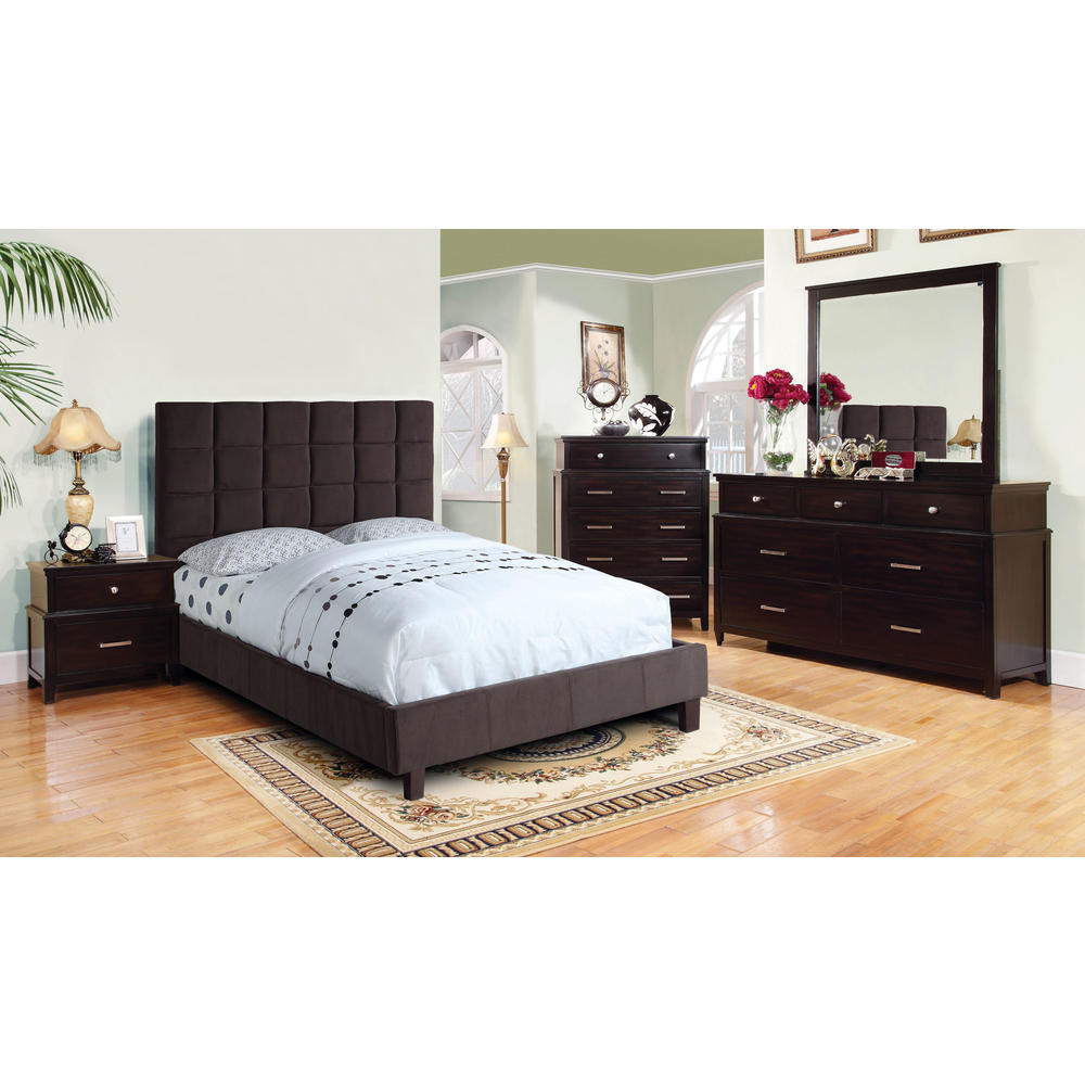 Sommers Tufted Flannelette Platform Bed - Queen Size