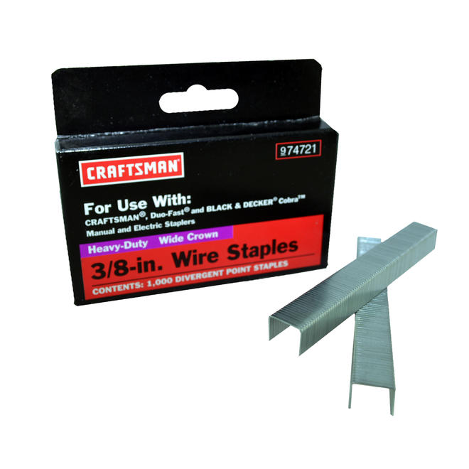 Craftsman - 74721 - 3/8 in. Staples, 1000 pk. | Sears Outlet
