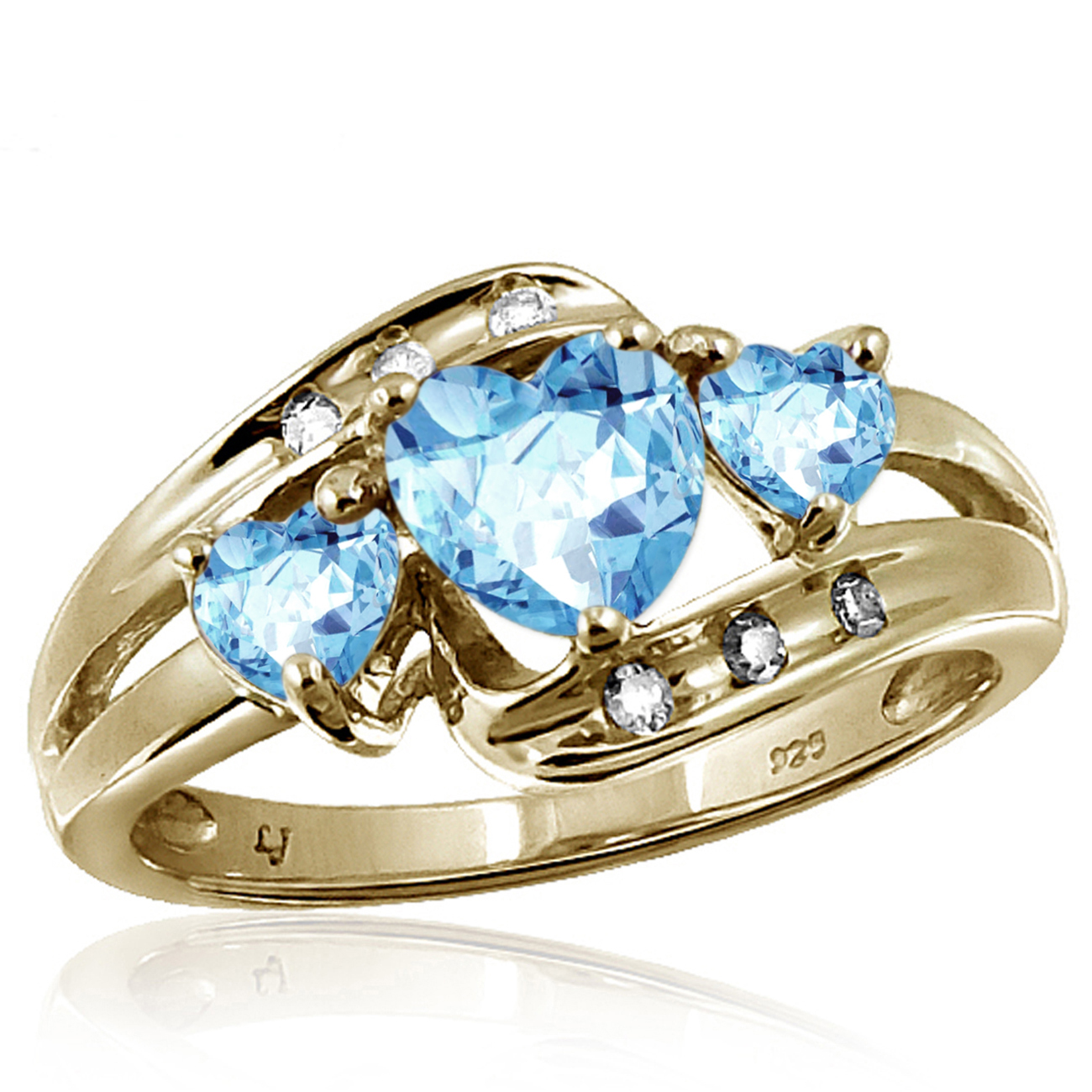 1.50 cttw Genuine Blue Topaz Heart Ring