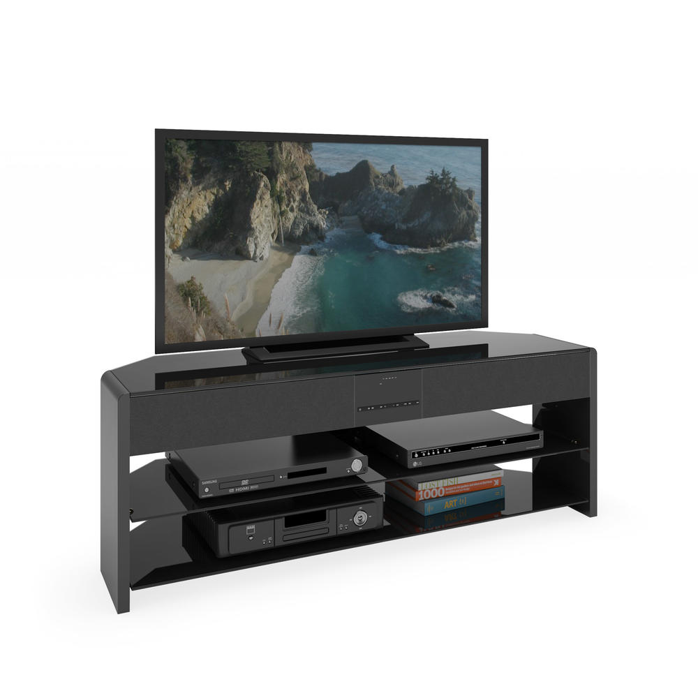 Santa Brio Glossy TV Stand with Sound Bar for TVs up to 55"