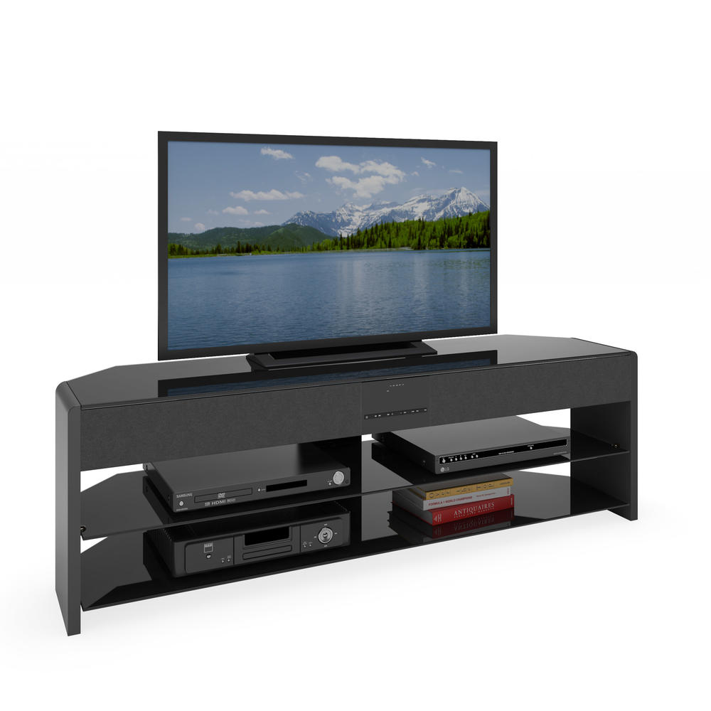 Santa Brio Glossy TV Stand with Sound Bar for TVs up to 70"