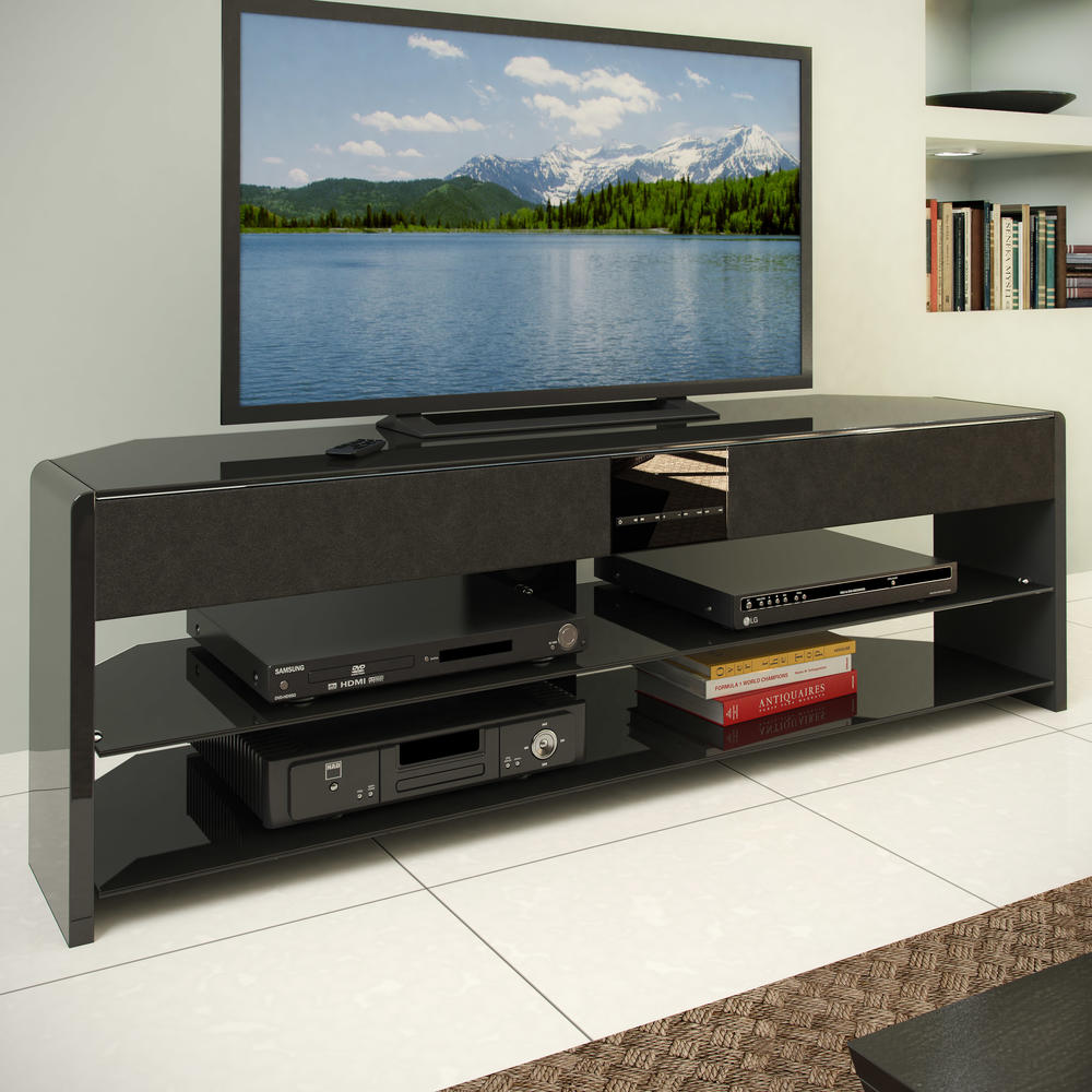 Santa Brio Glossy TV Stand with Sound Bar for TVs up to 70"