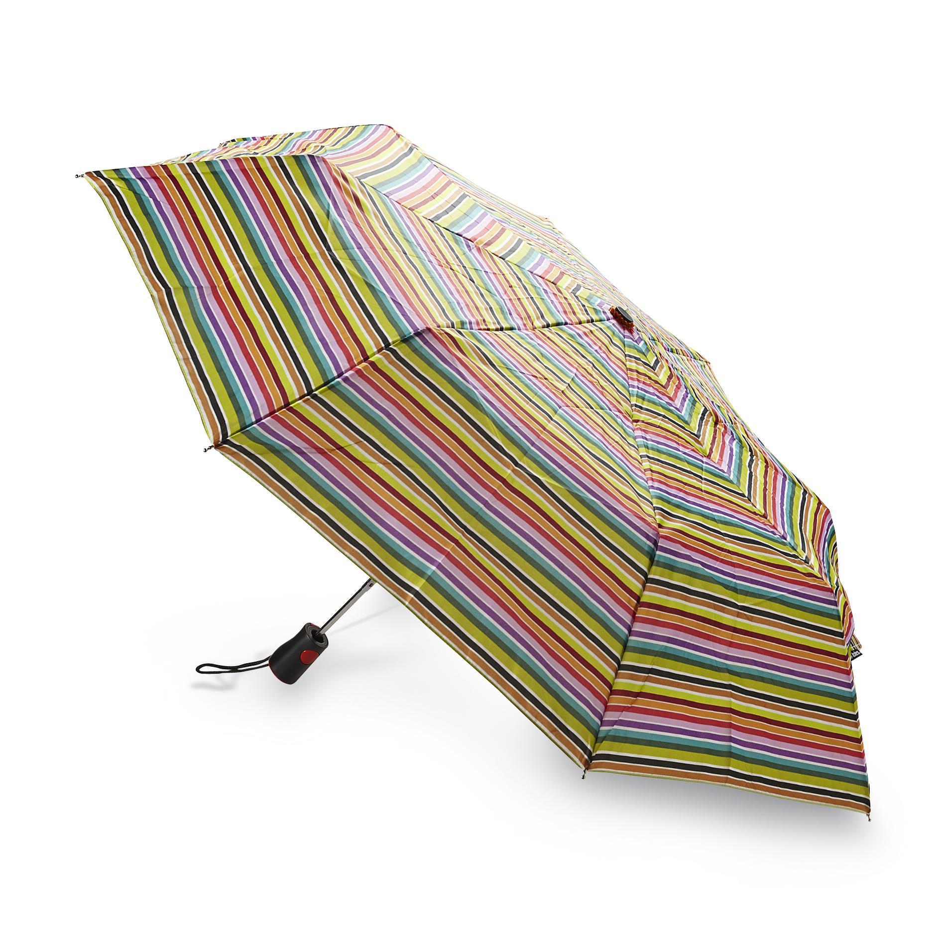 Totes Mini Automatic Umbrella Striped